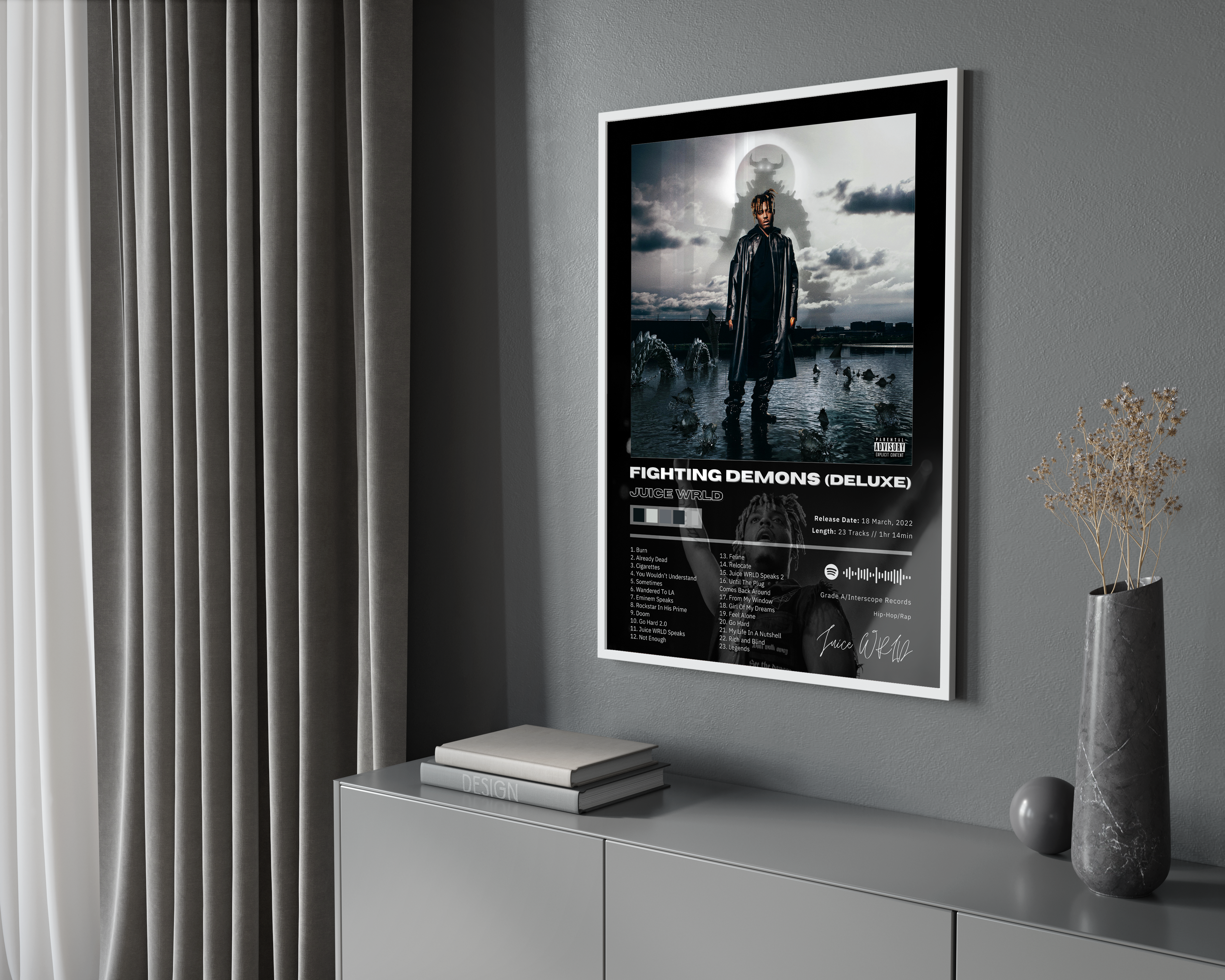 Juice WRLD 'Fighting Demons (Deluxe)' Album Poster | Hype Posters