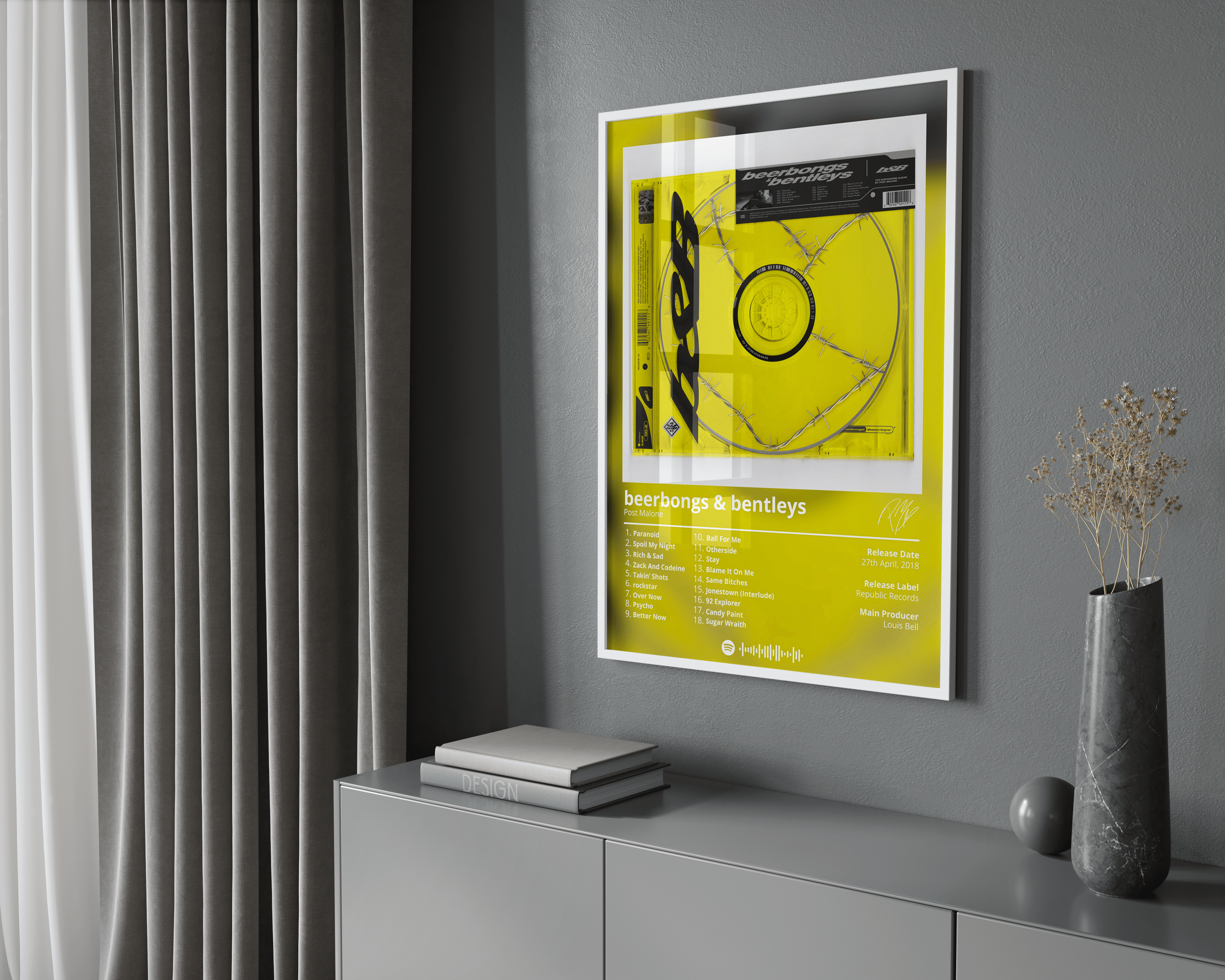 Post Malone 'Beerbongs & Bentleys' Album Poster | Hype Posters