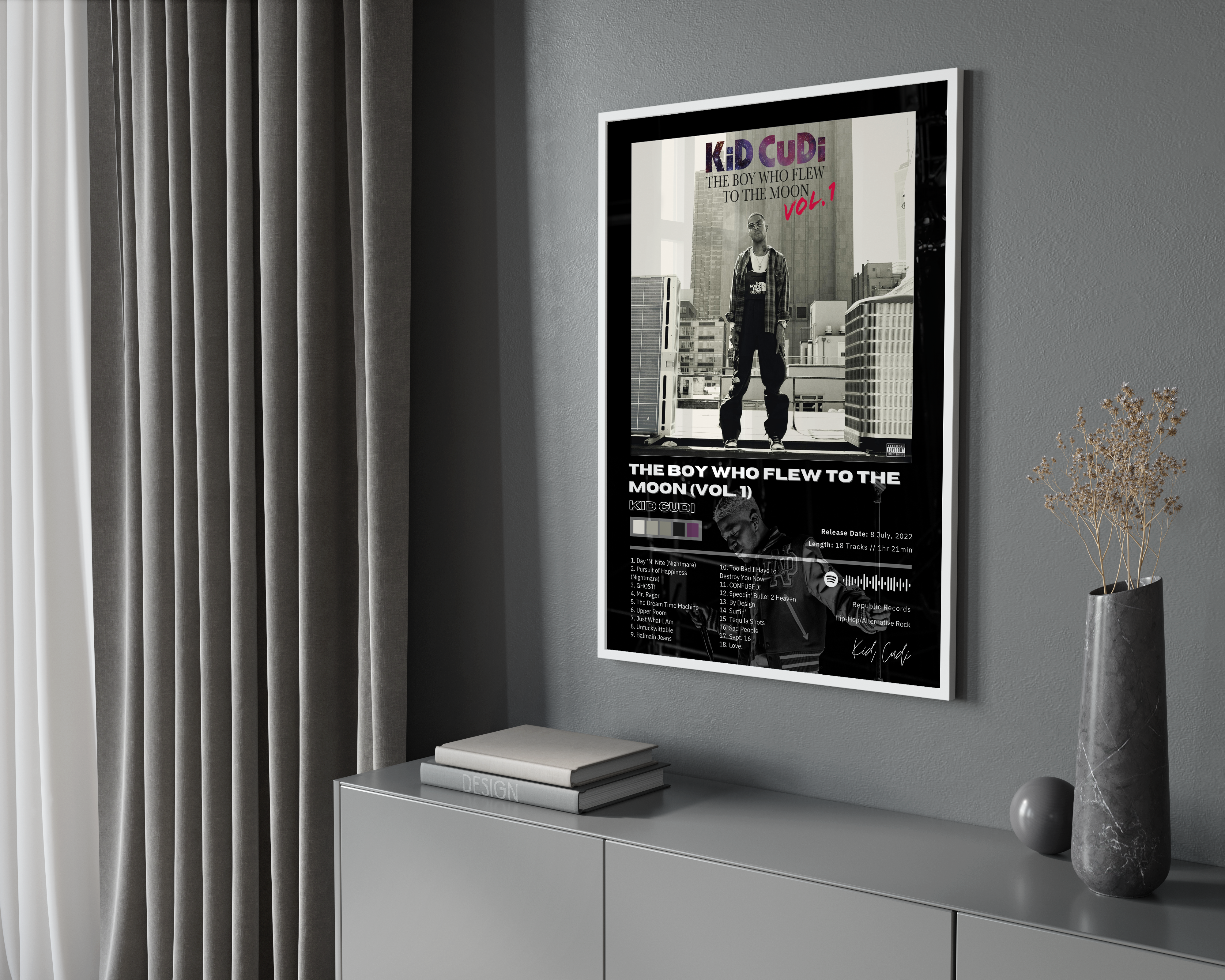 Kid Cudi 'The Boy Who Flew To The Moon (Vol. 1)' Album Poster | Hype Posters