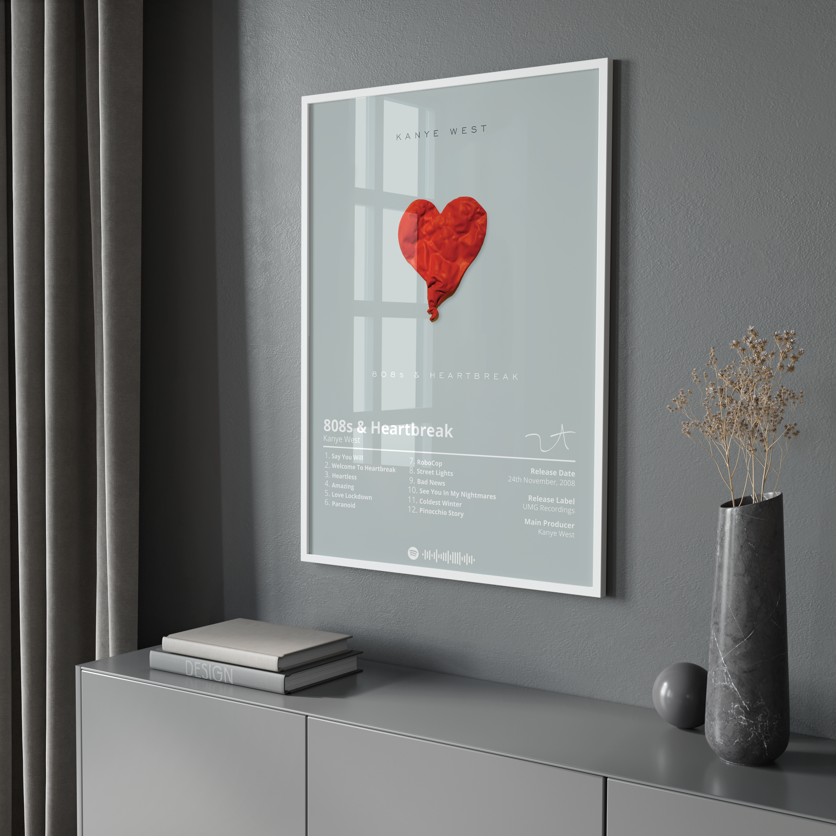 Kanye West '808s & Heartbreak' Album Poster | Hype Posters