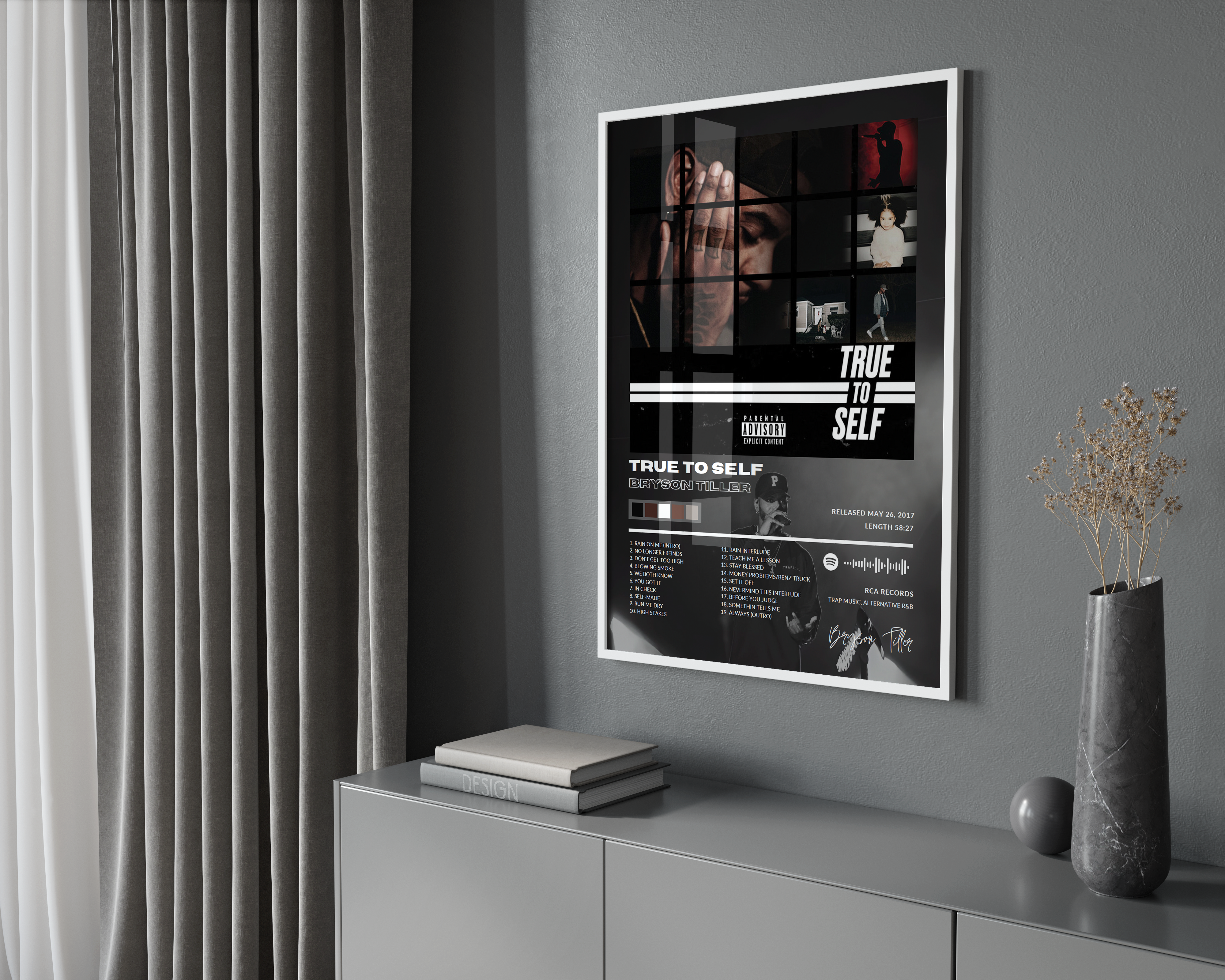 Bryson Tiller 'True To Self' Album Poster | Hype Posters