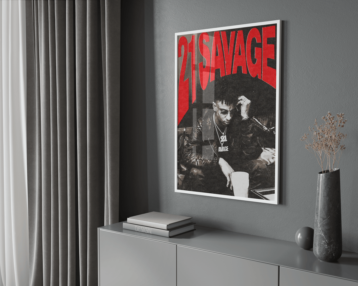21 Savage Red Writing Poster - Posters, Prints & Wall Art | HYPE Posters