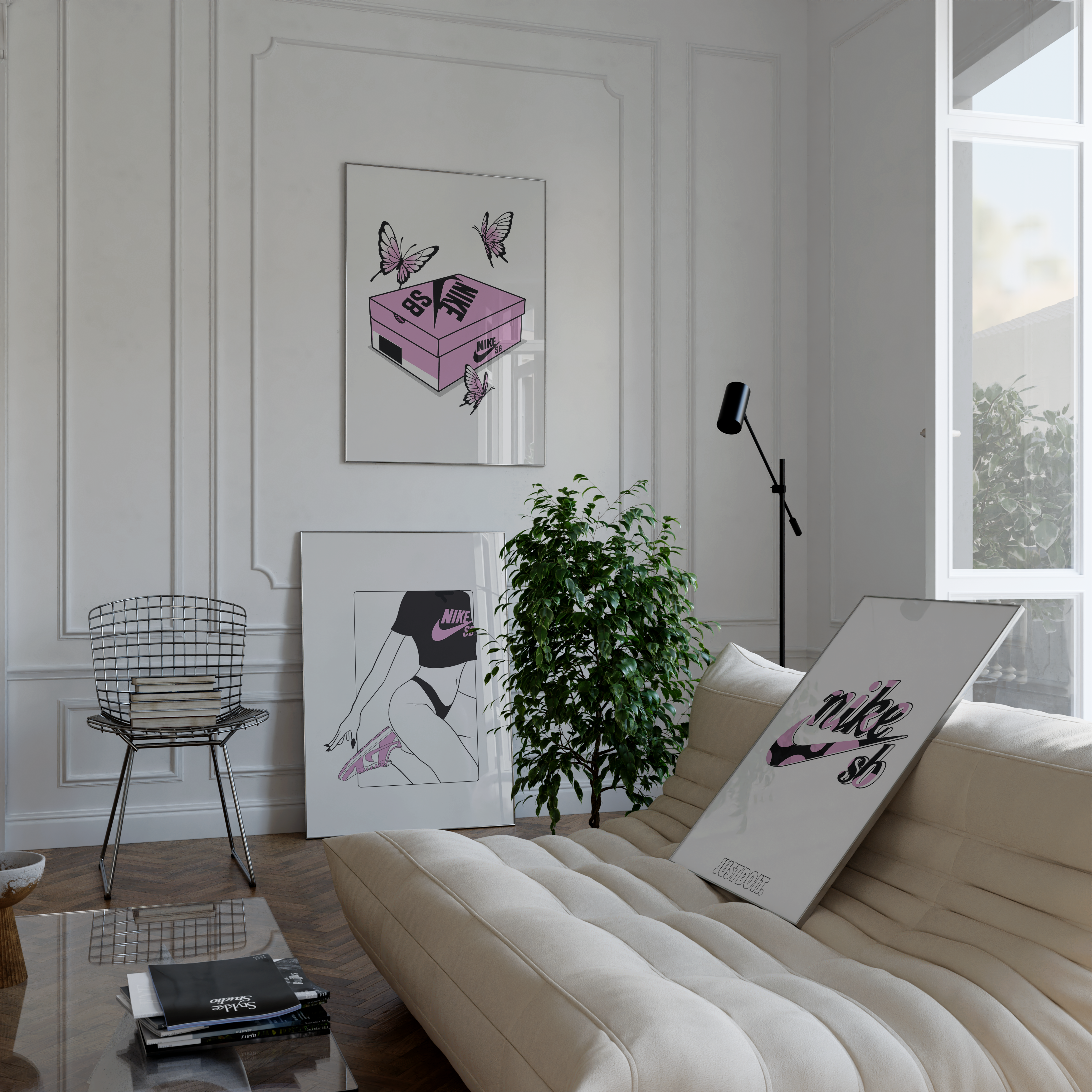 Nike Pink Sneaker Poster Set | Hype Posters