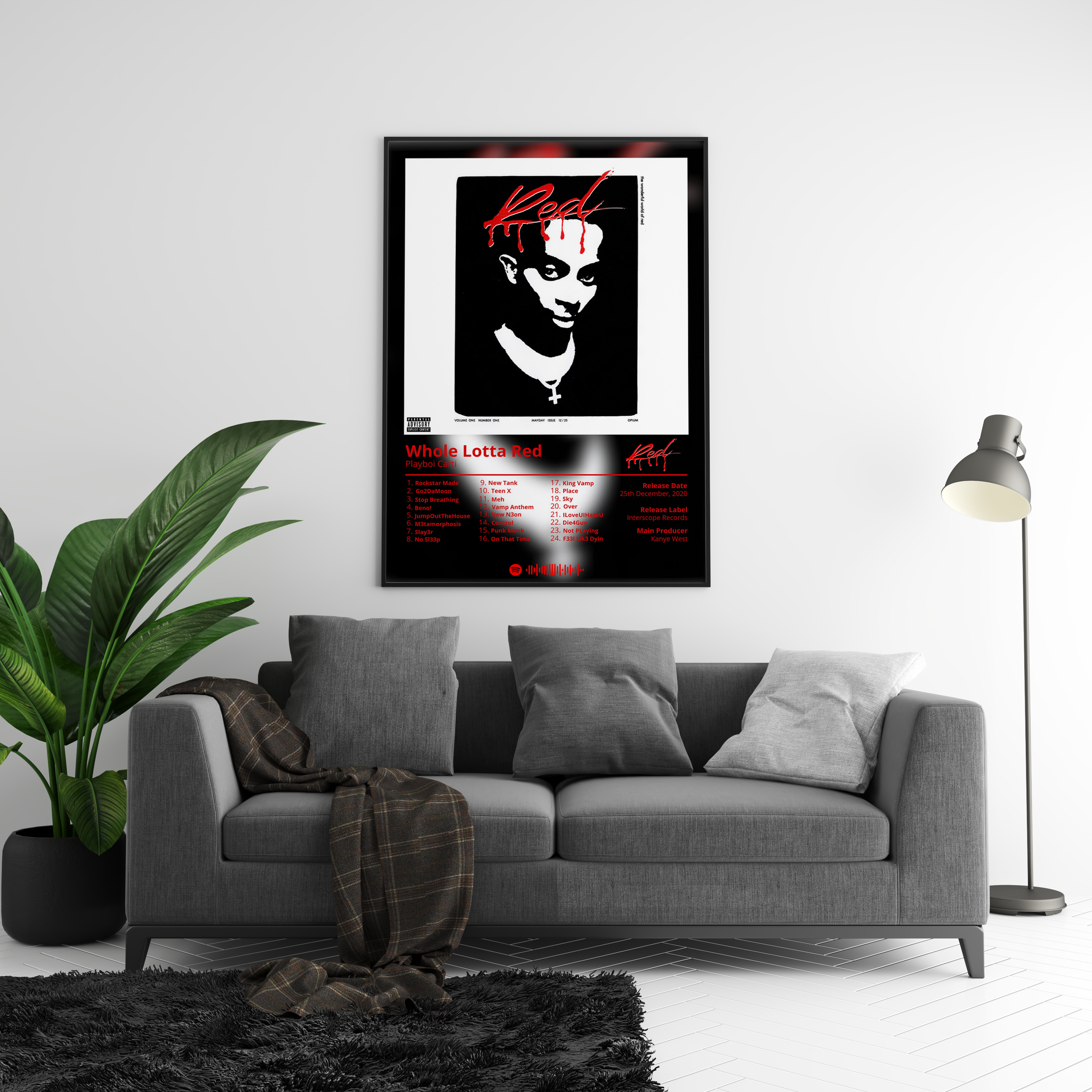 Playboi Carti - "Whole Lotta Red" Album Poster | Hype Posters