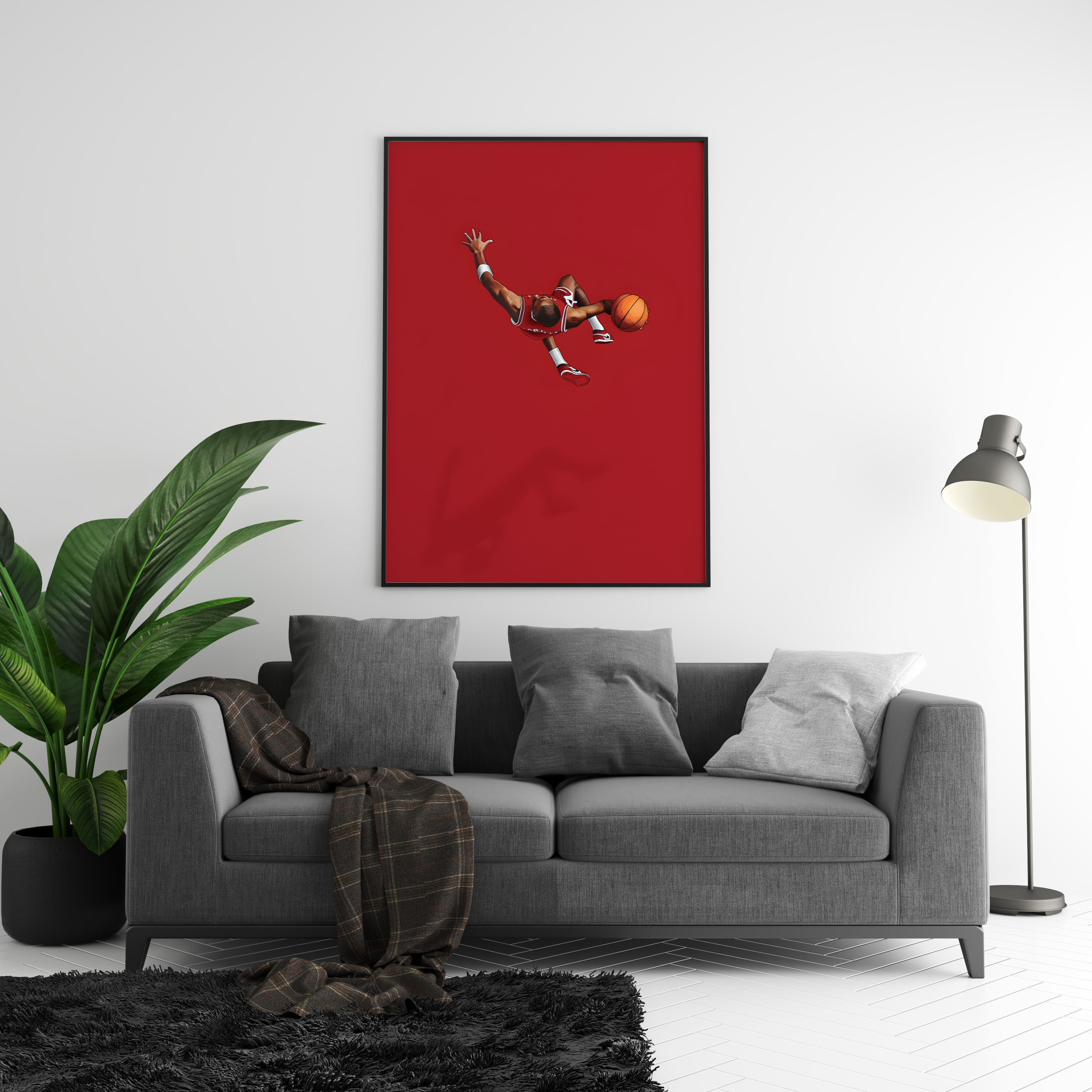 Michael Jordan Red Minimalist Poster | Hype Posters
