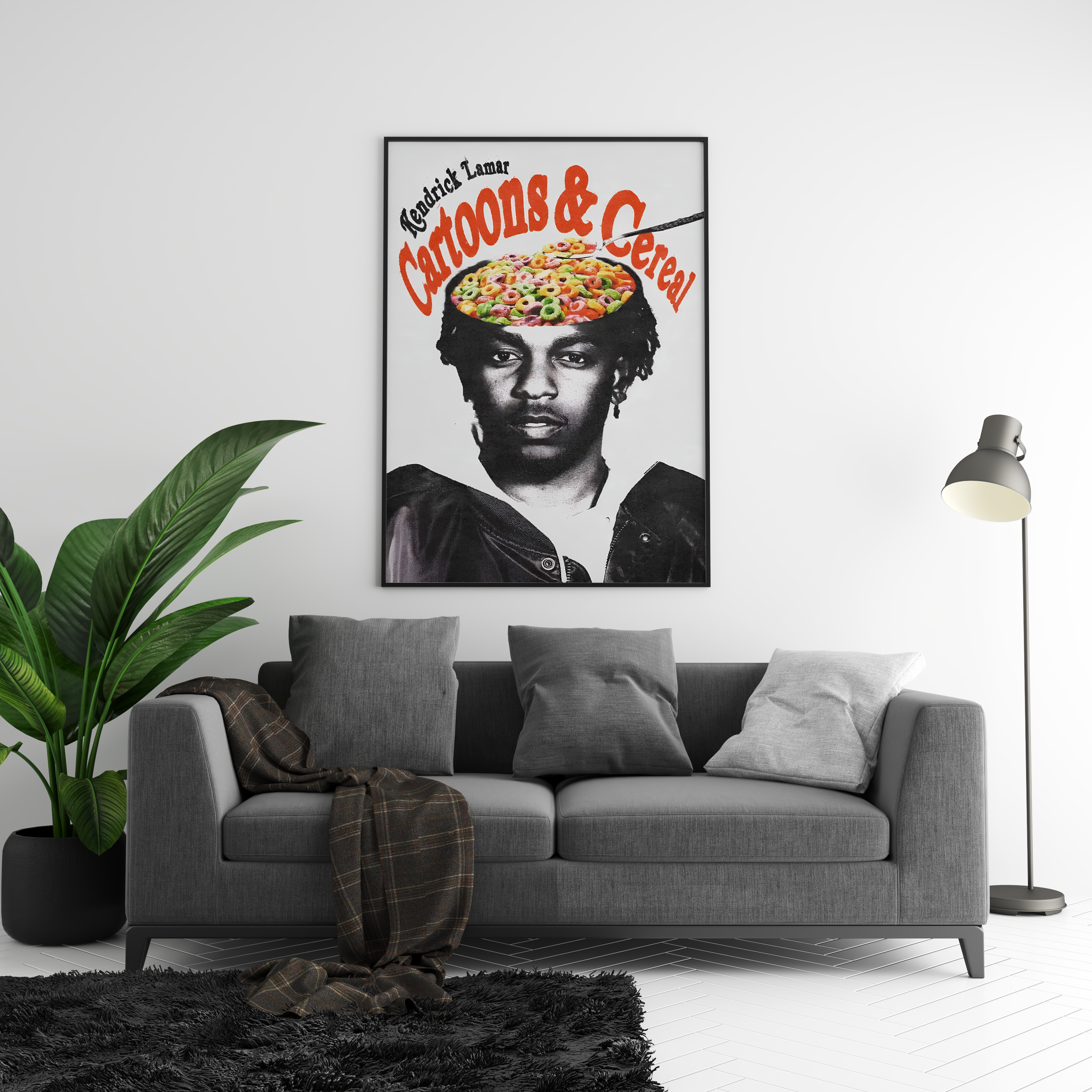 Kendrick Lamar - Cartoons & Cereal Poster | Hype Posters
