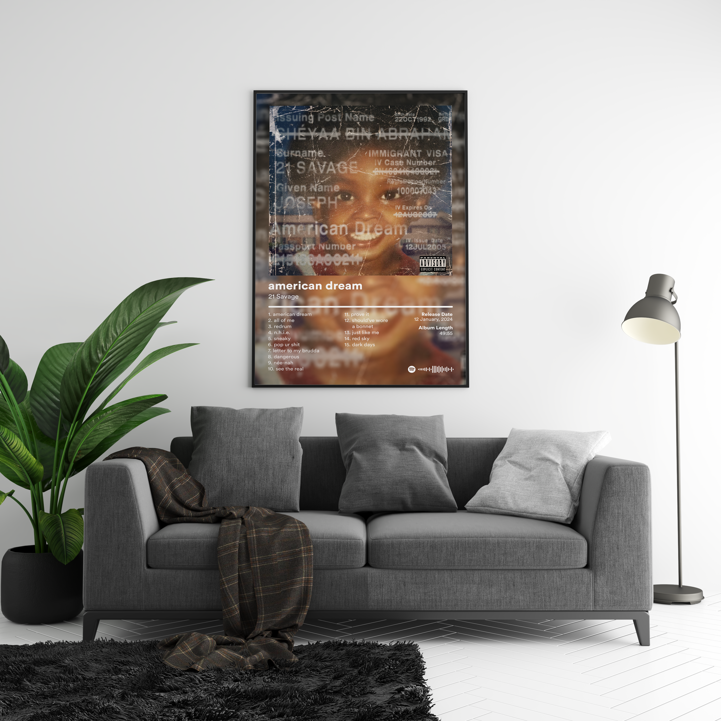 21 Savage 'american dream' Album Poster | Hype Posters