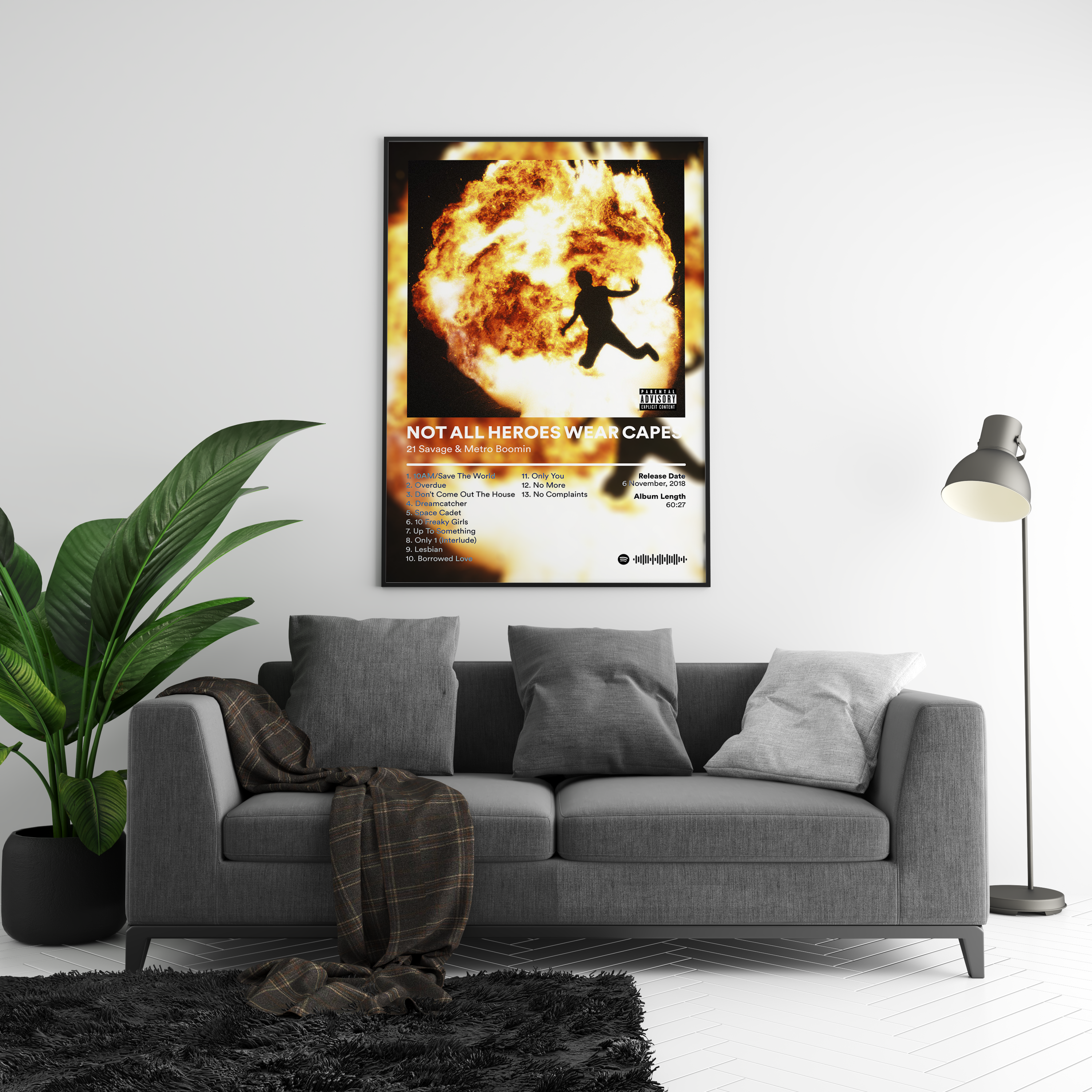 21 Savage 'NOT ALL HEROES WEAR CAPES' Album Poster | Hype Posters