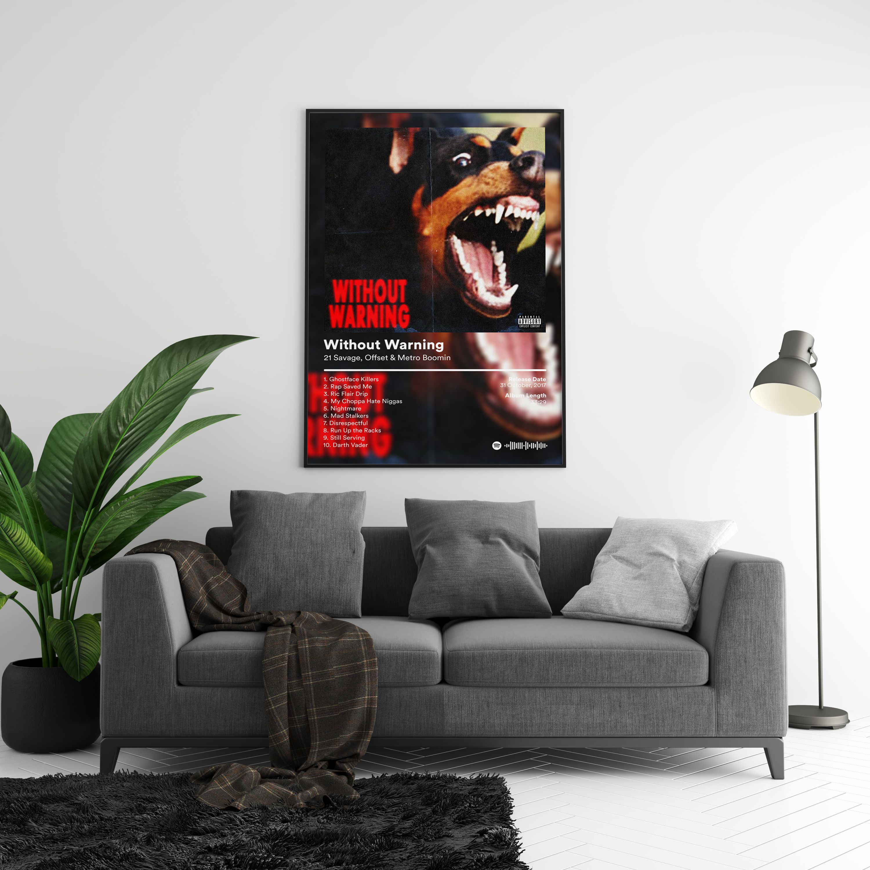 21 Savage 'Without Warning' Album Poster | Hype Posters