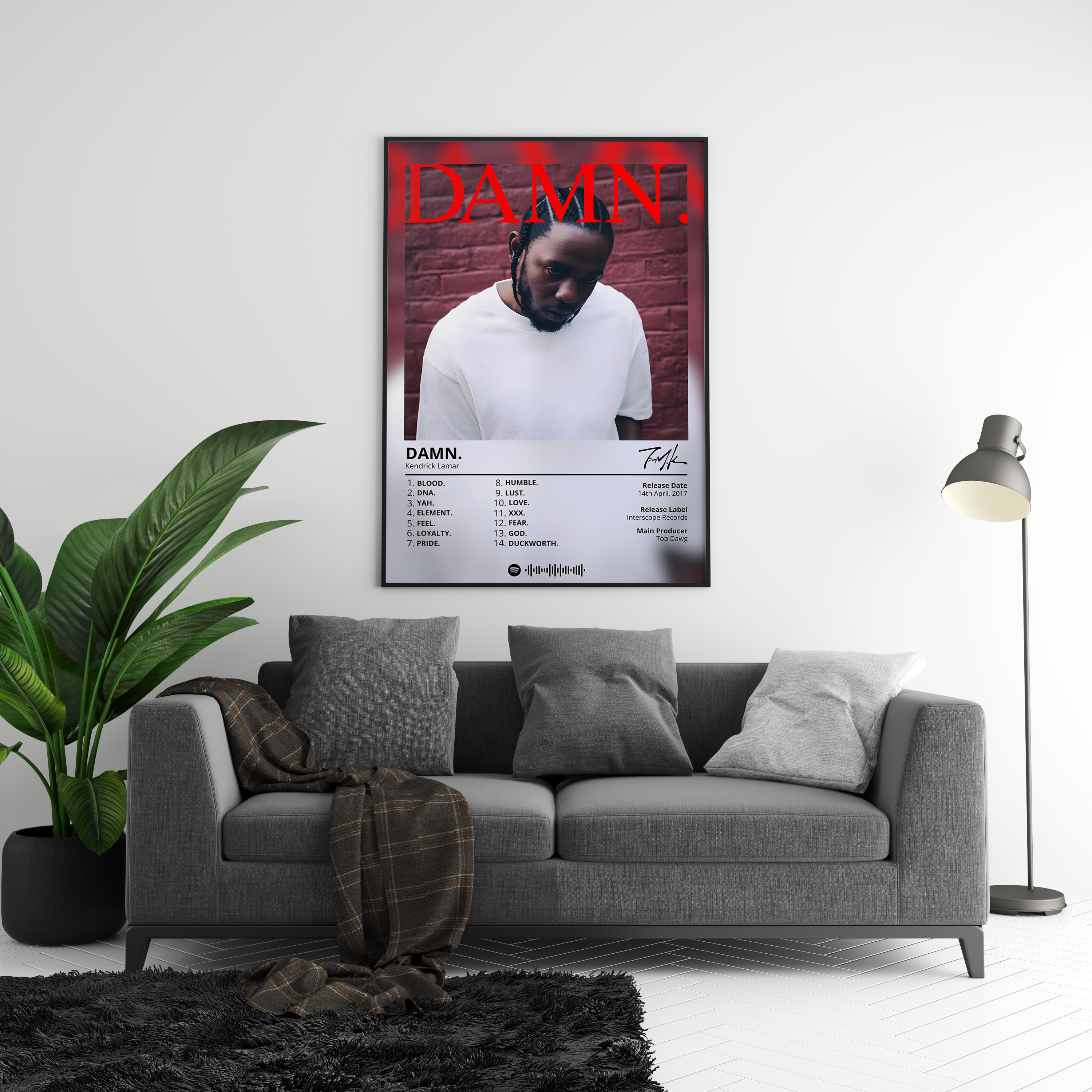 Kendrick Lamar - "Damn" Album Poster | Hype Posters