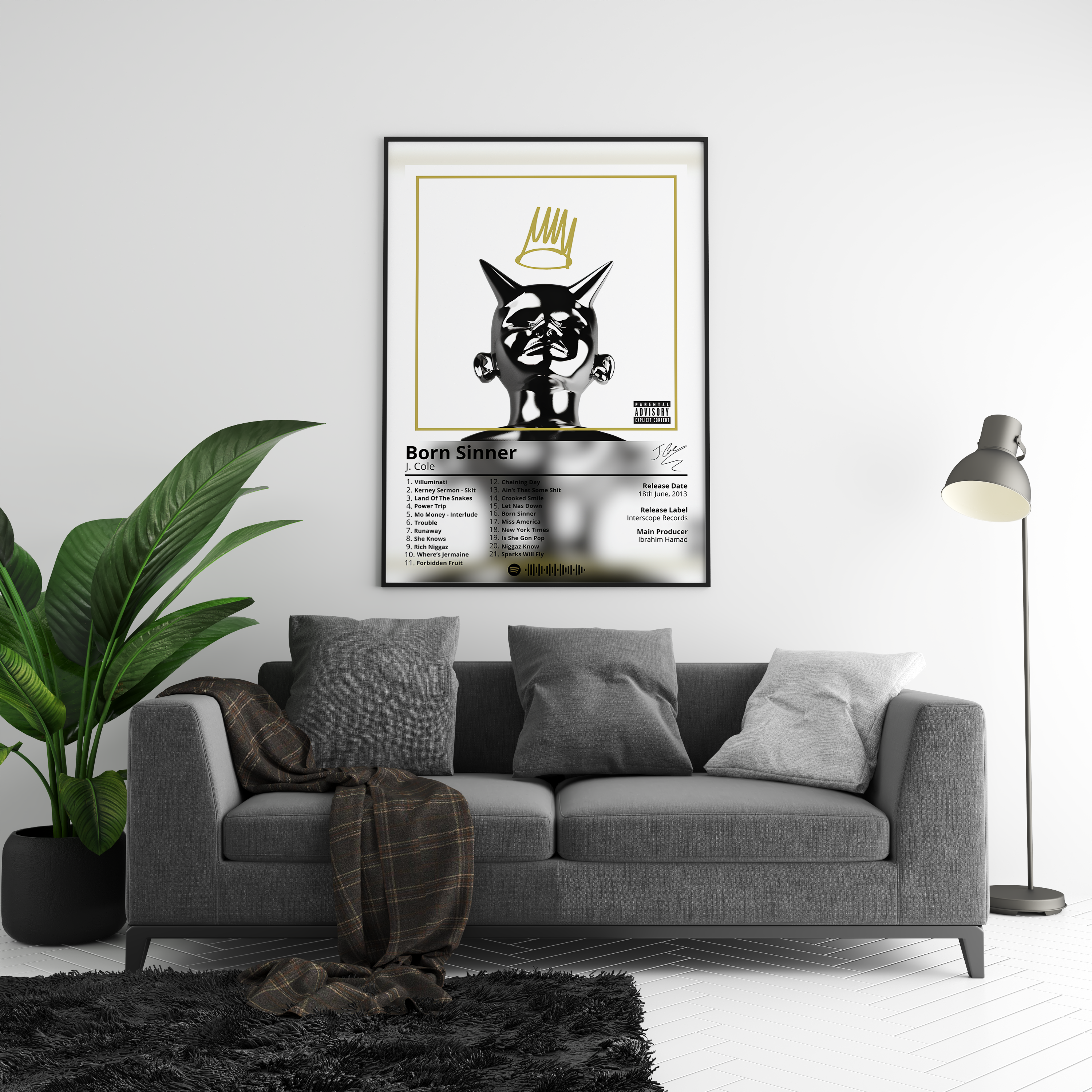 J Cole 'Born Sinner' Album Poster | Hype Posters