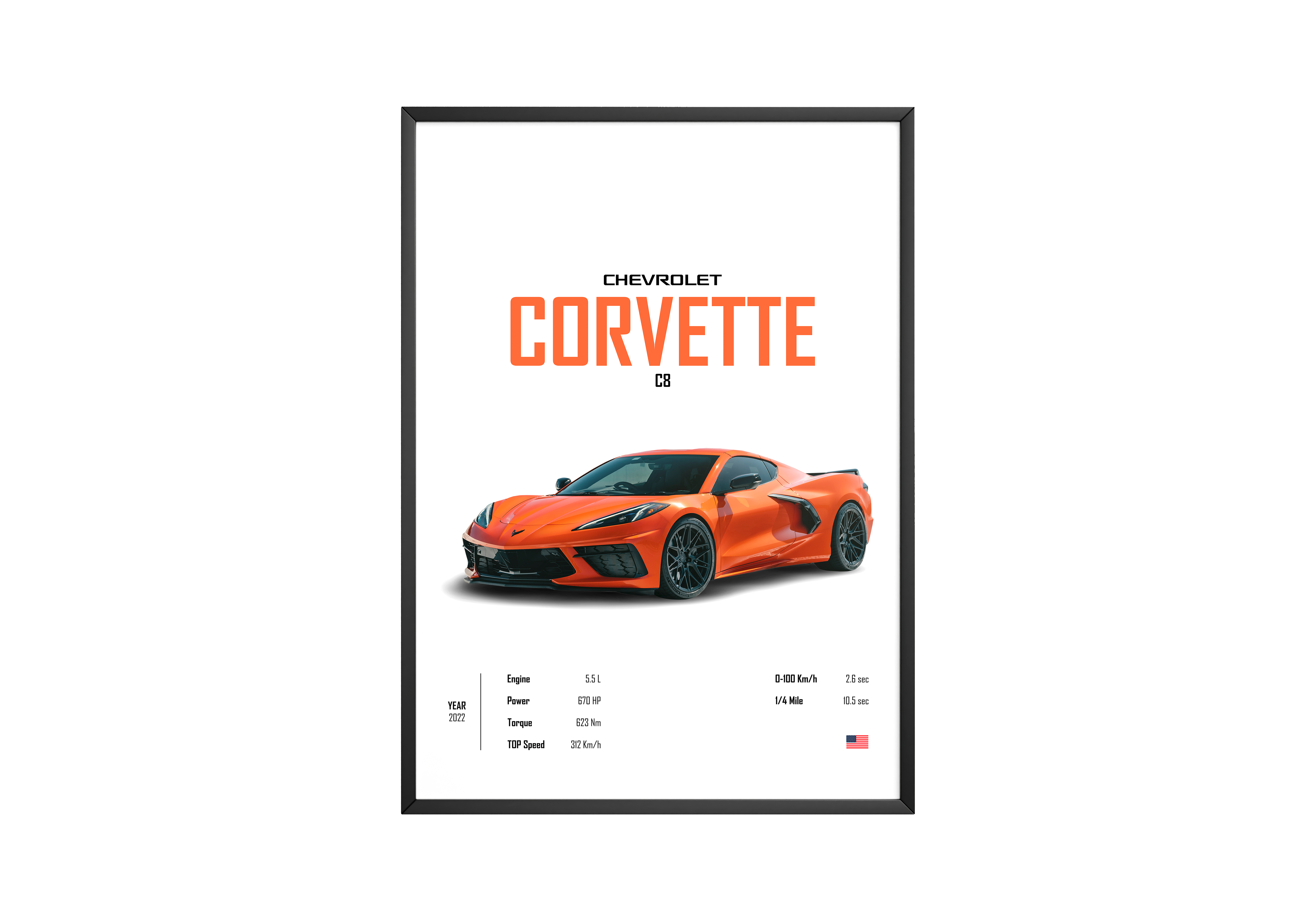 Chevrolet Corvette 'CORE' Car Poster | Hype Posters