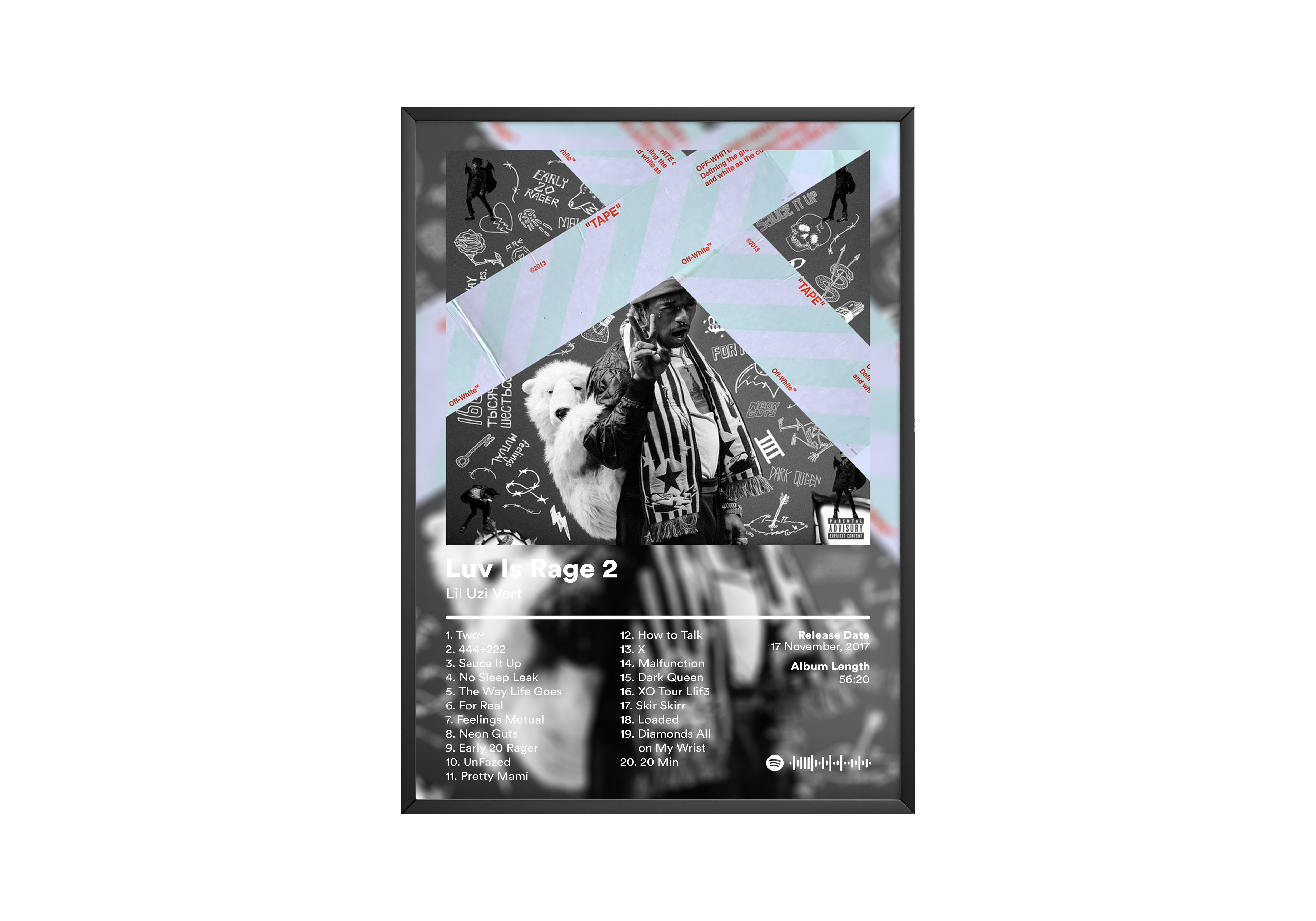 Lil Uzi Vert 'Luv Is Rage 2' Album Poster | Hype Posters