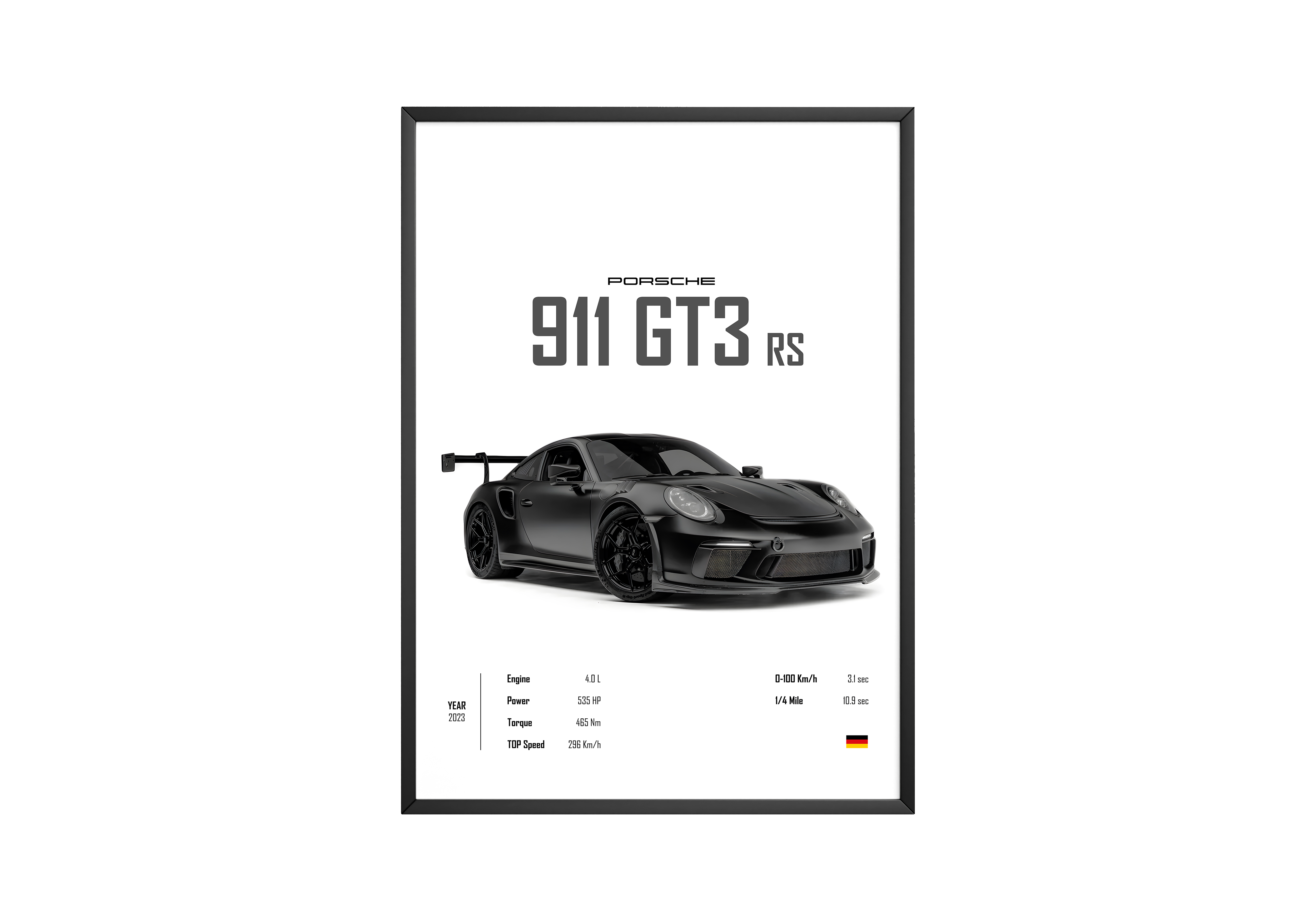 Porsche 911 GT3 RS 'CORE' Car Poster | Hype Posters
