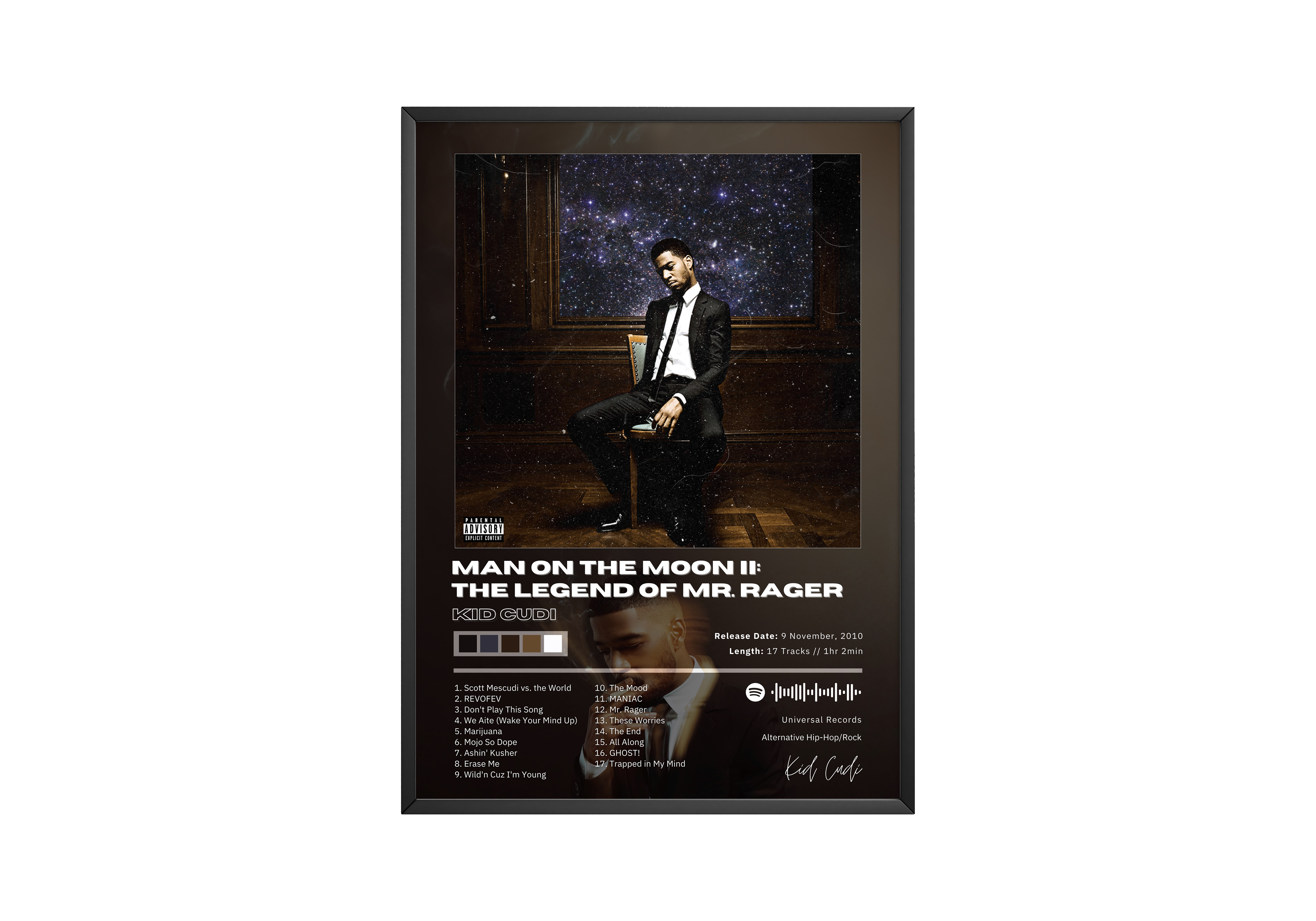 Kid Cudi 'Man On The Moon II: The Legend of Mr. Rager' Album Poster | Hype Posters