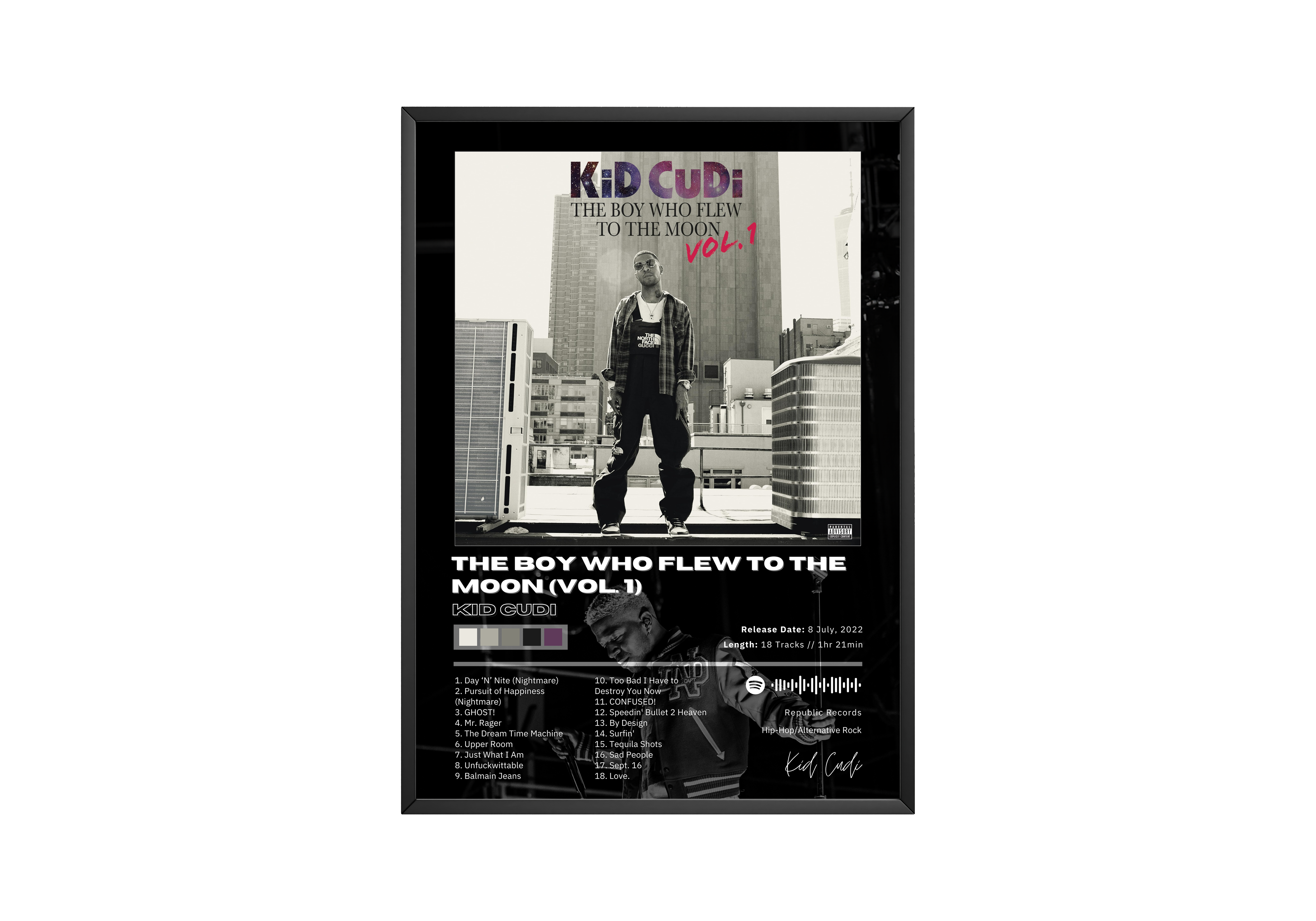 Kid Cudi 'The Boy Who Flew To The Moon (Vol. 1)' Album Poster | Hype Posters