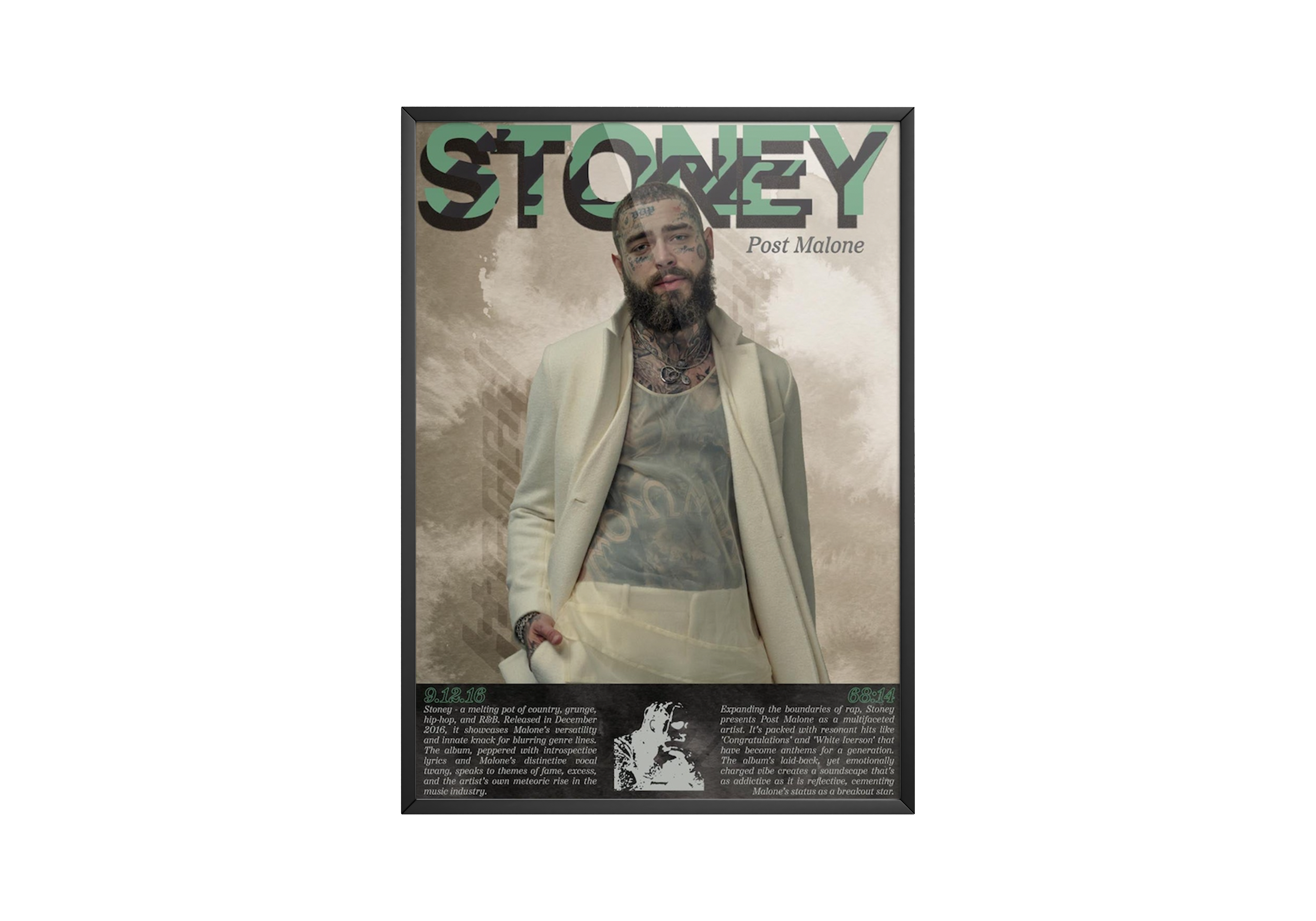 Post Malone 'Stoney' Written Poster | Hype Posters