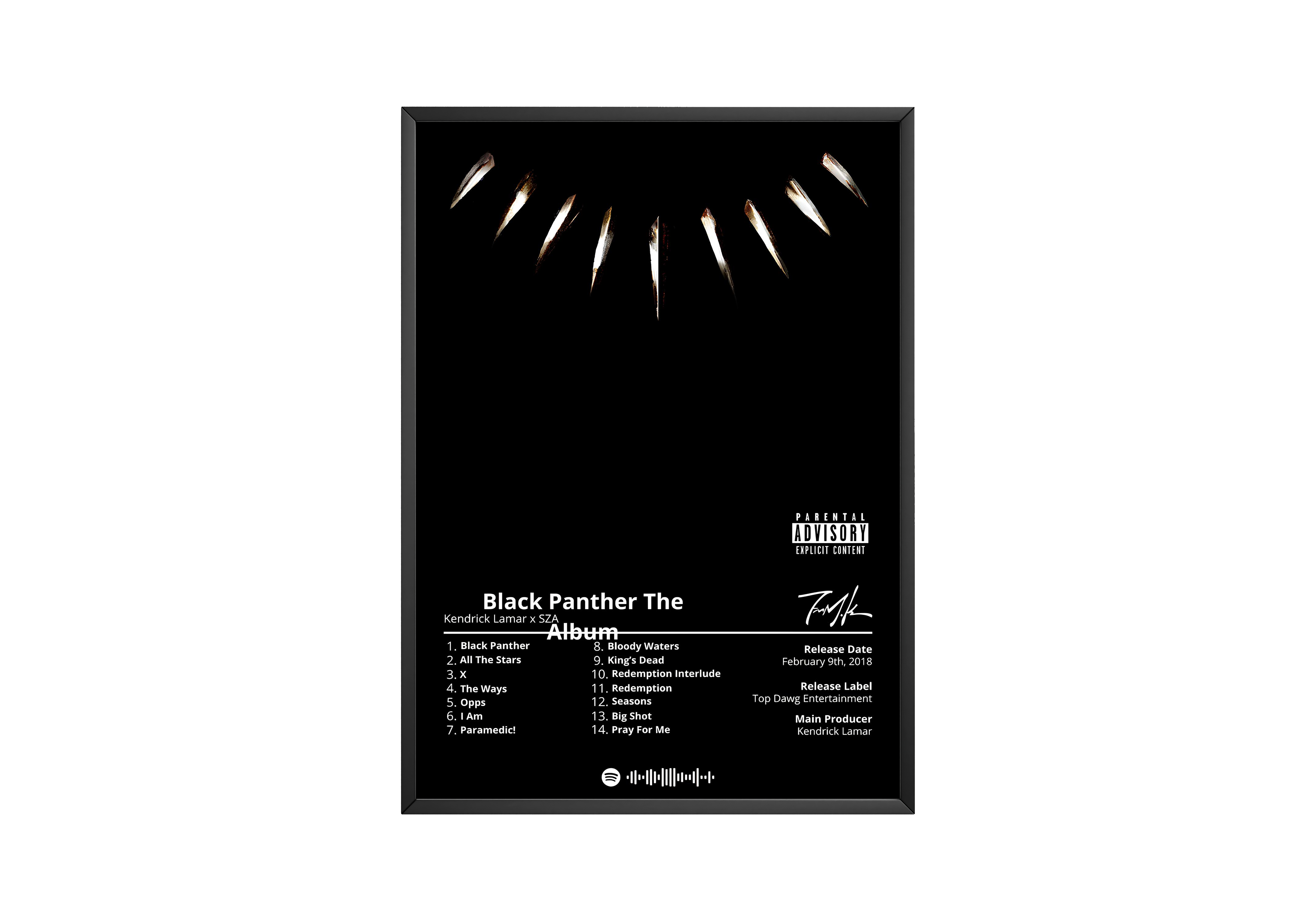 Kendrick Lamar - "Black Panther" Album Poster | Hype Posters