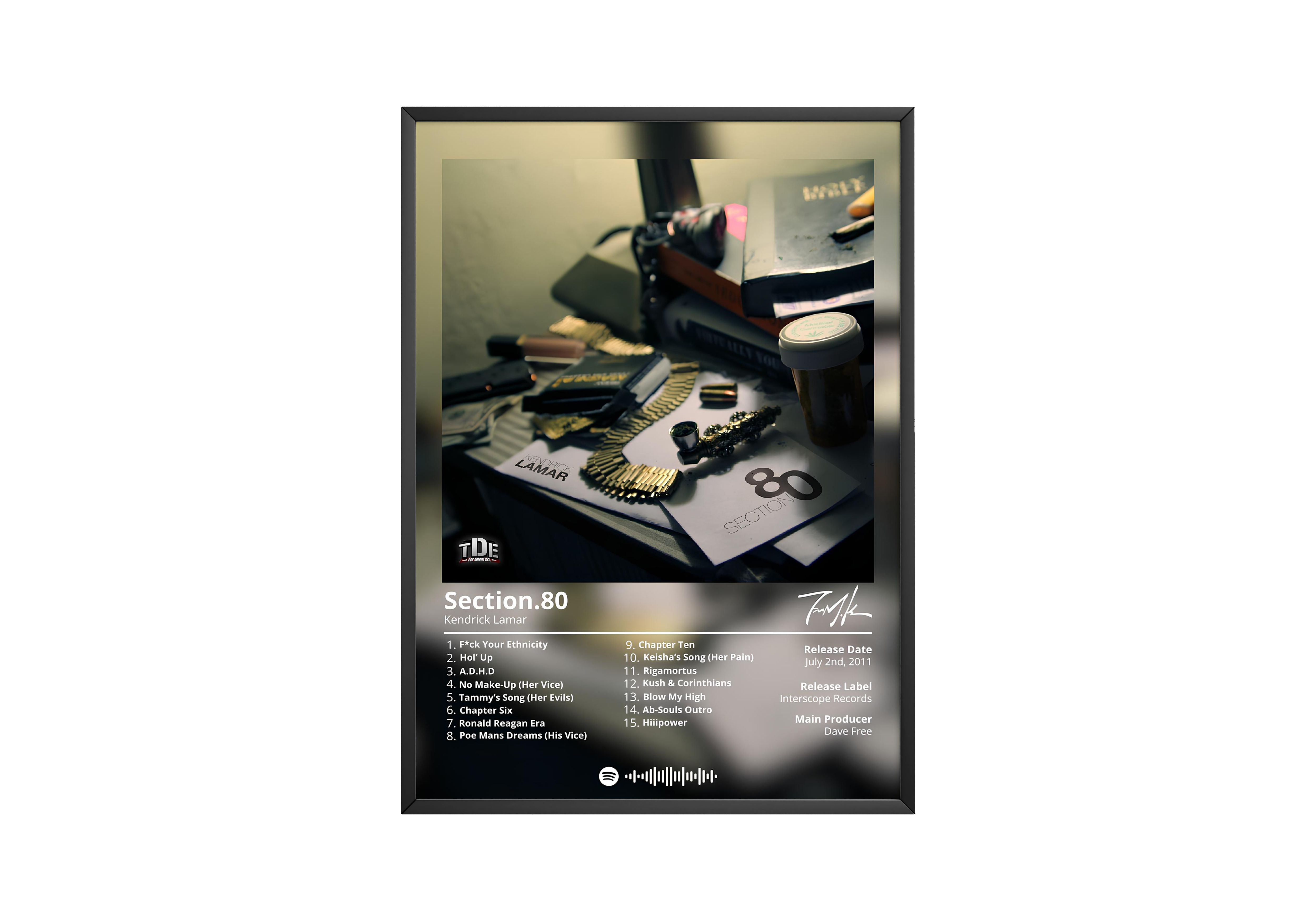 Kendrick Lamar - "Section 80" Album Poster | Hype Posters