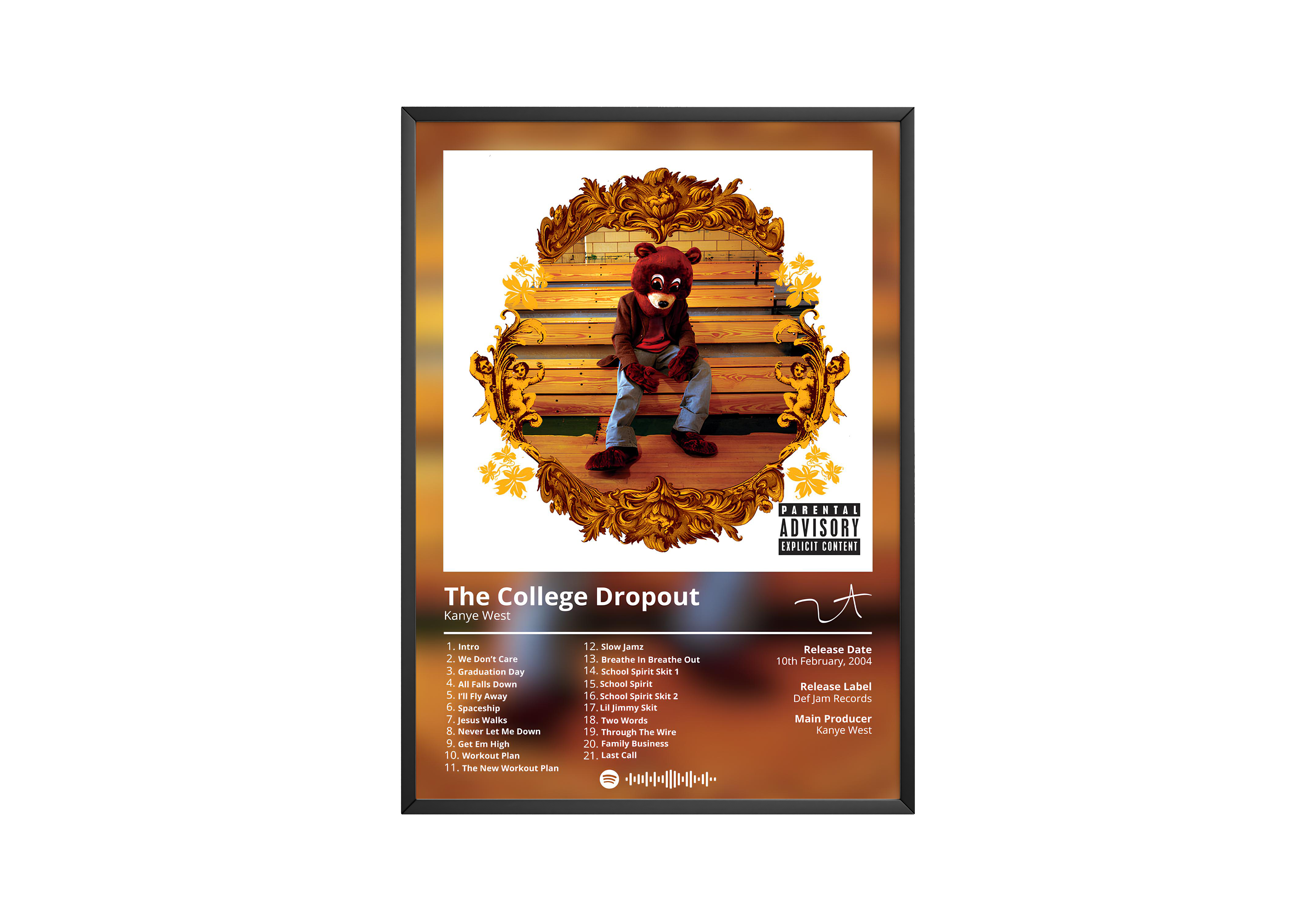 Kanye West 'The College Dropout' Album Poster | Hype Posters