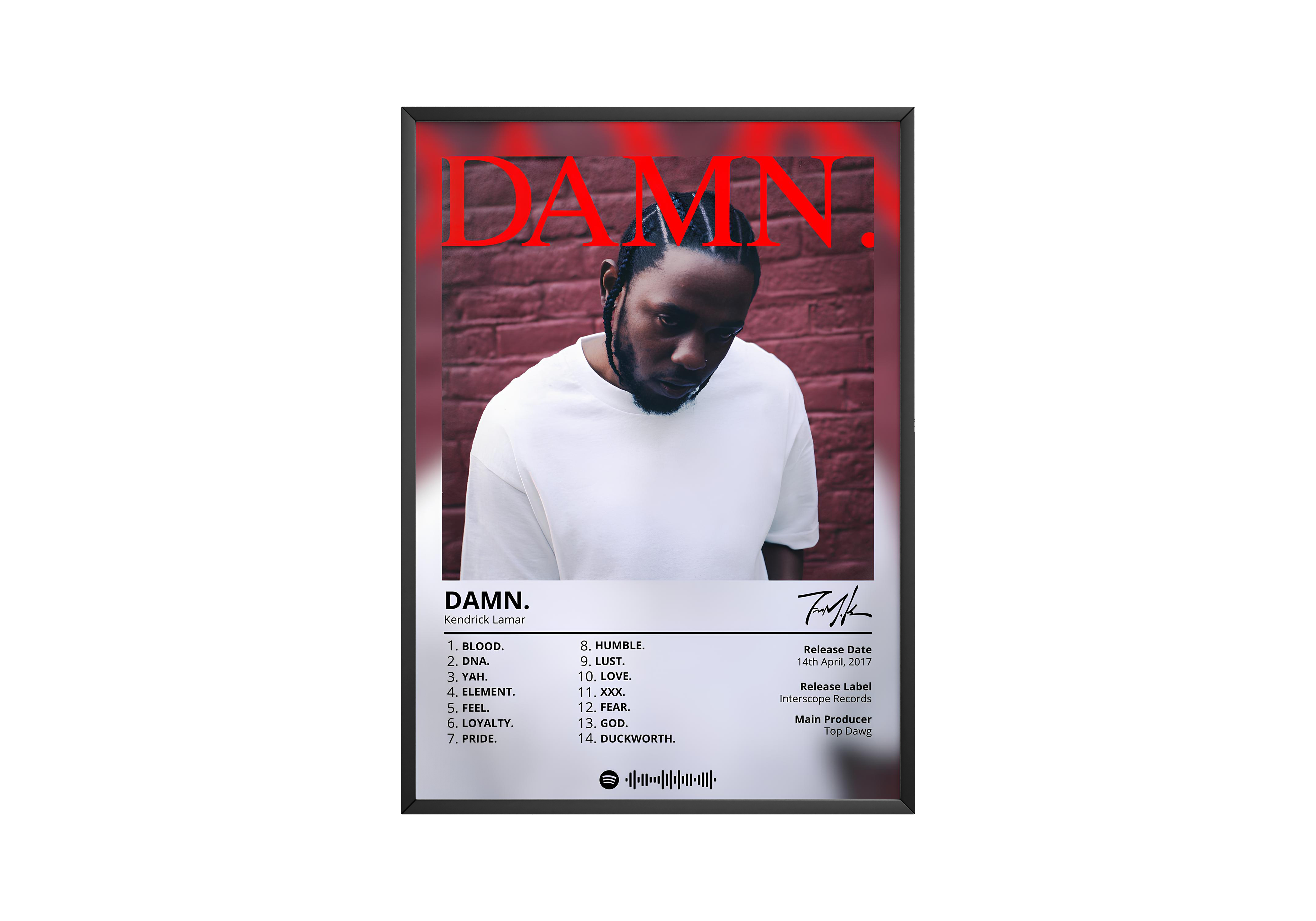 Kendrick Lamar - "Damn" Album Poster | Hype Posters