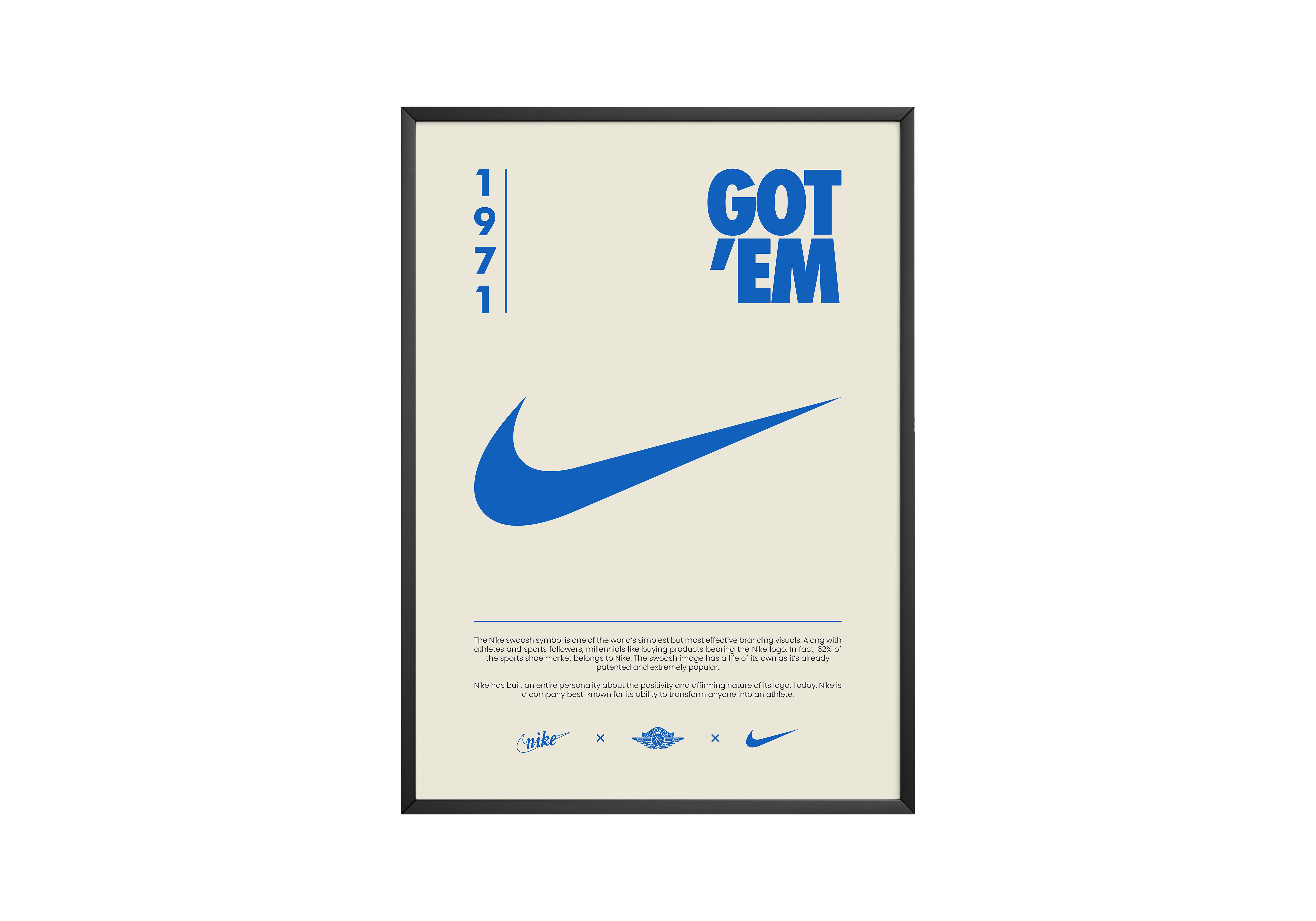 Nike Origins Blue Beige Poster | Hype Posters
