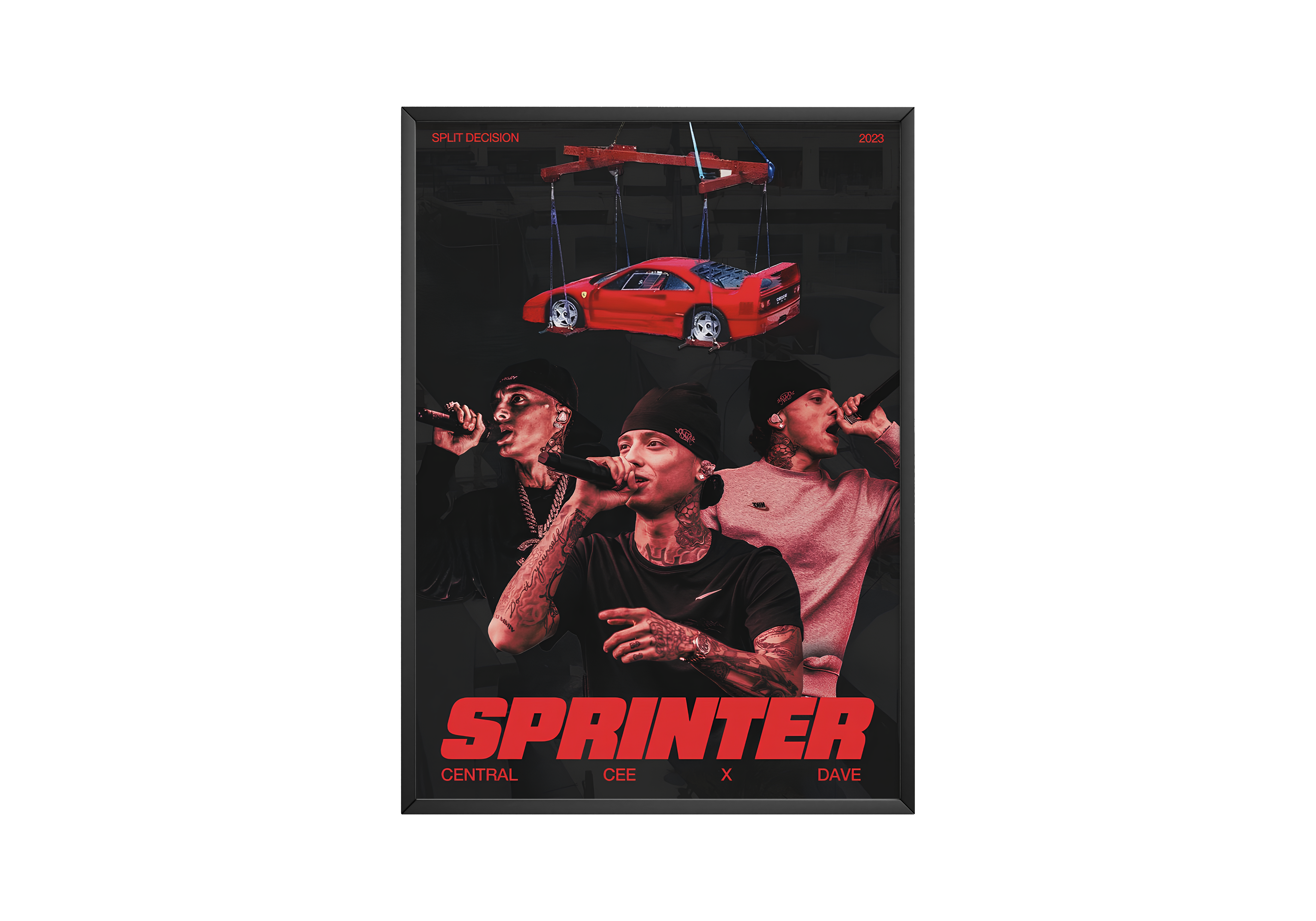 Central Cee - 'Sprinter' Red Poster | Hype Posters