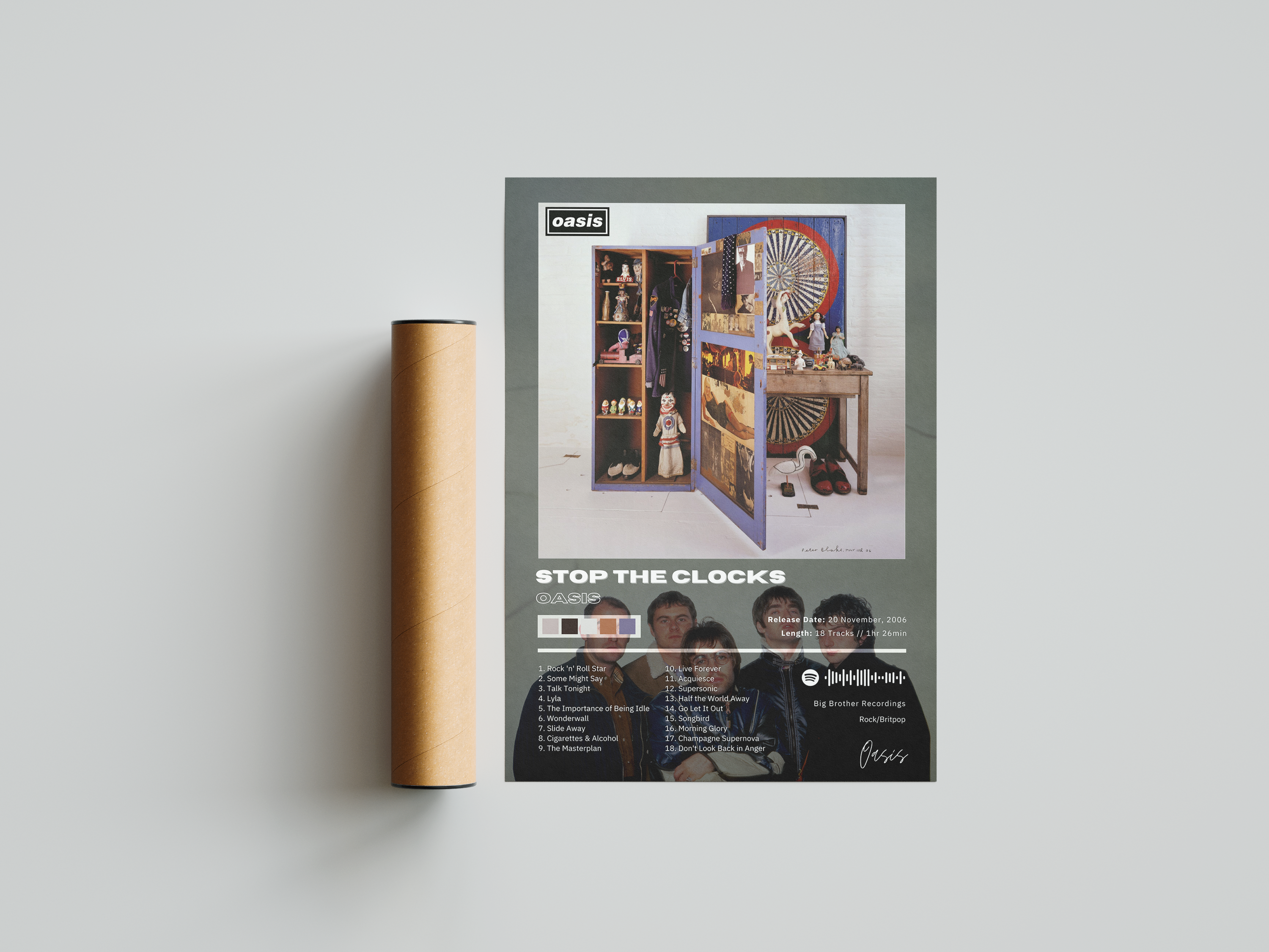 Oasis 'Stop The Clocks' Album Poster | Hype Posters
