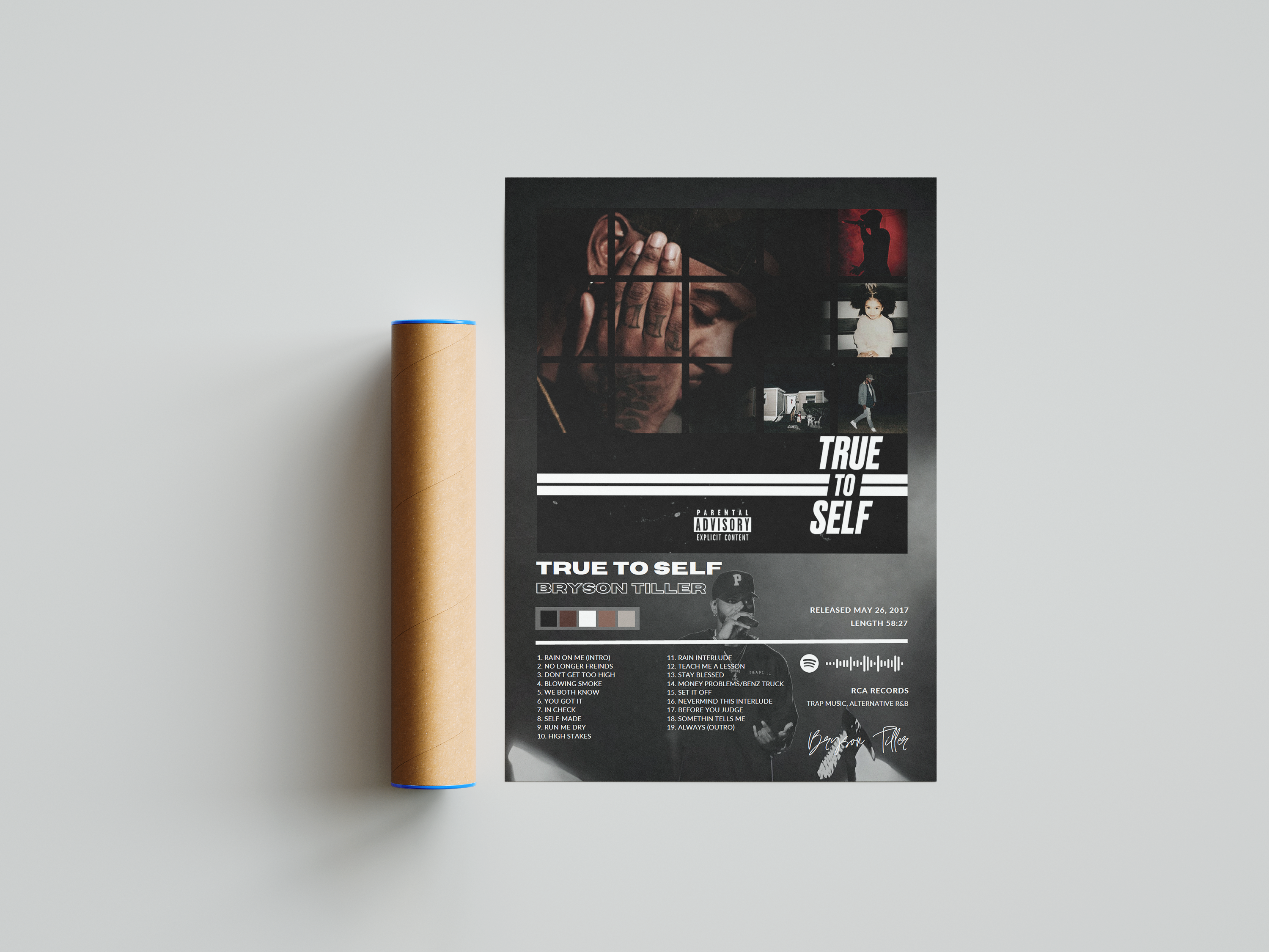 Bryson Tiller 'True To Self' Album Poster | Hype Posters