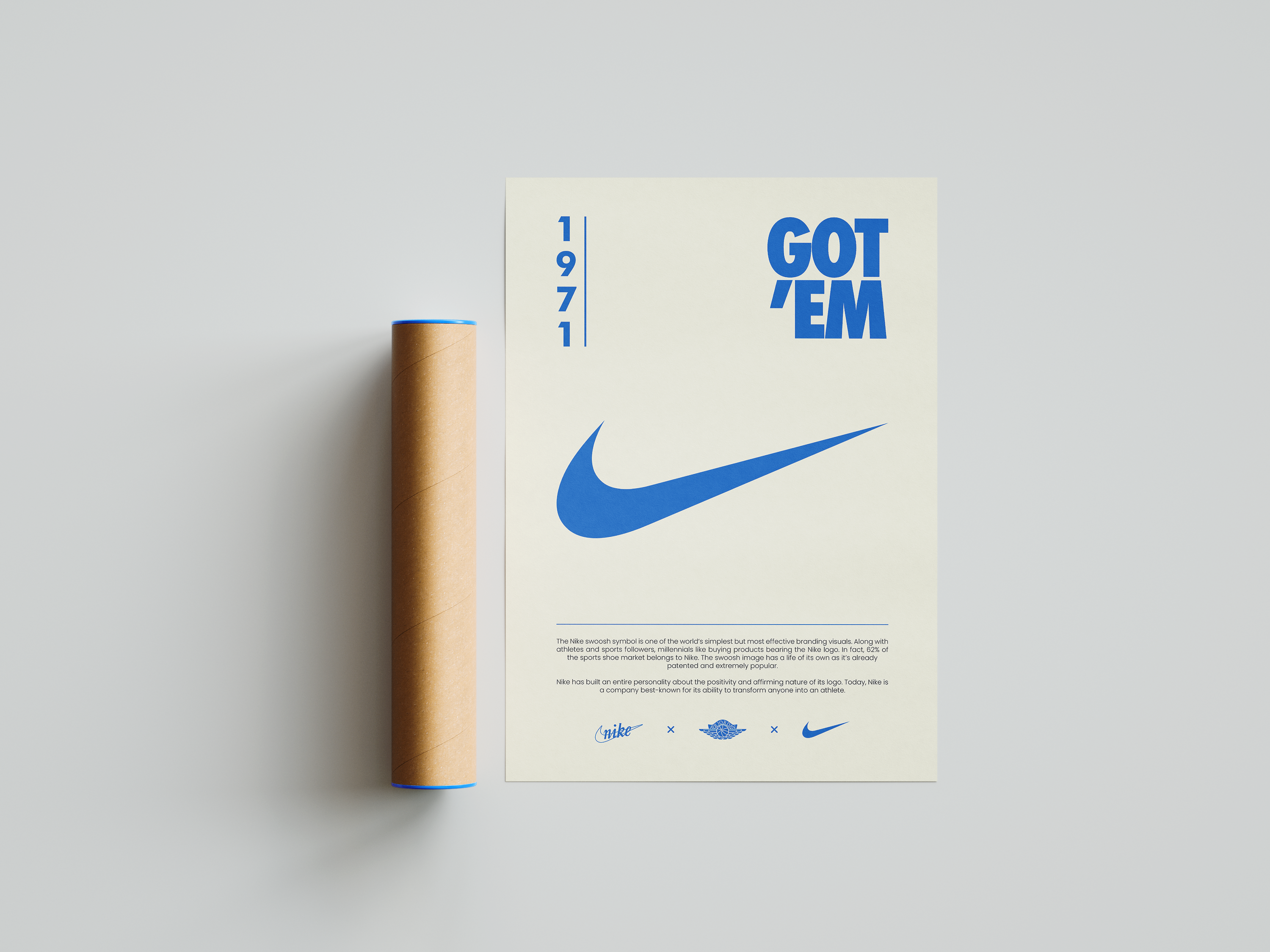 Nike Origins Blue Beige Poster | Hype Posters