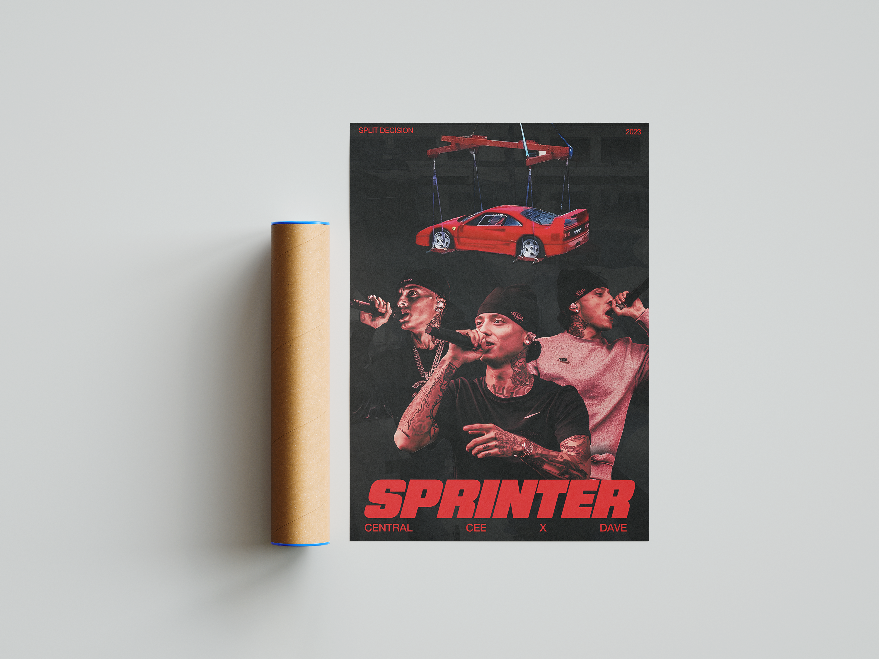Central Cee - 'Sprinter' Red Poster | Hype Posters