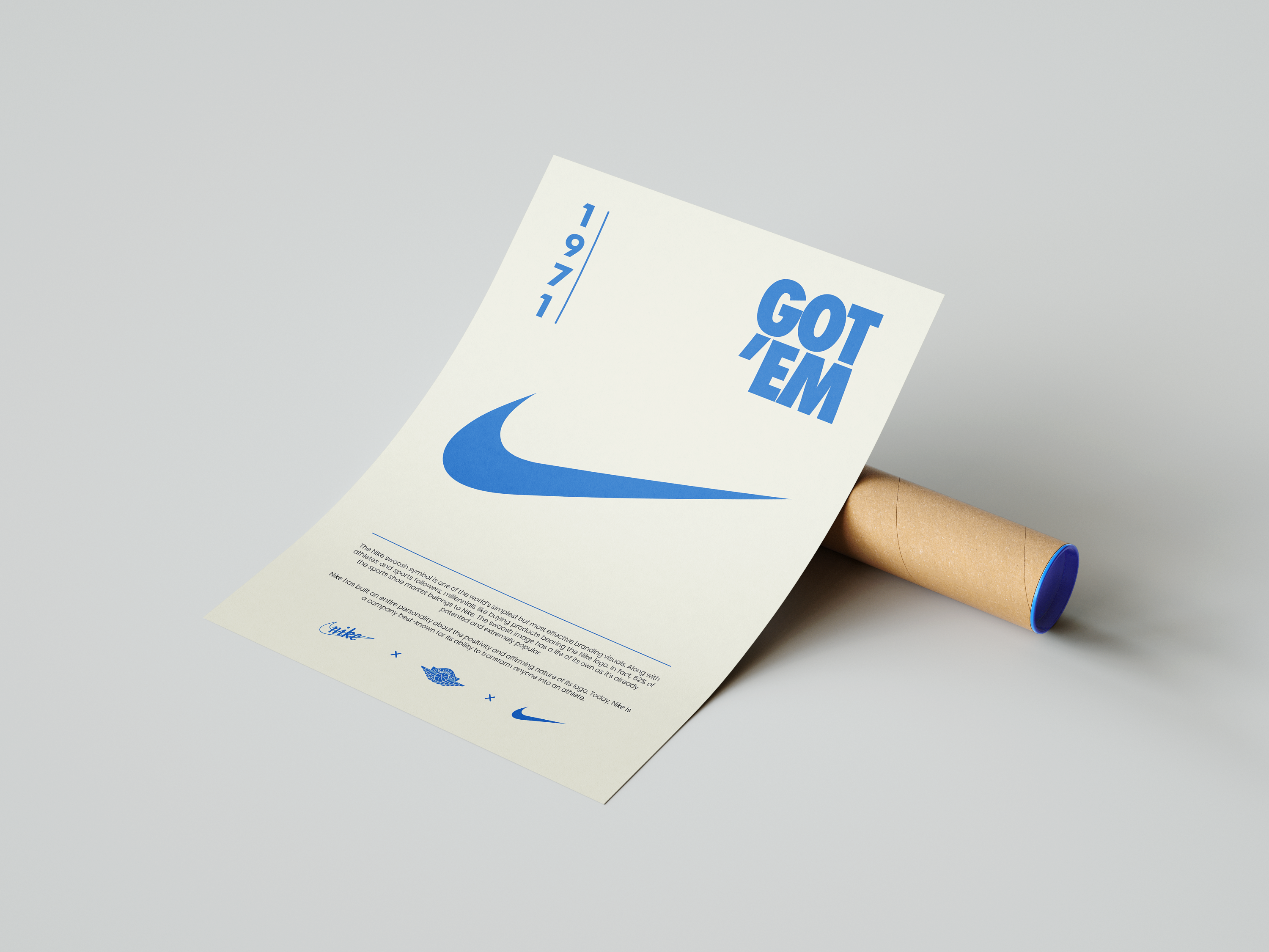 Nike Origins Blue Beige Poster | Hype Posters