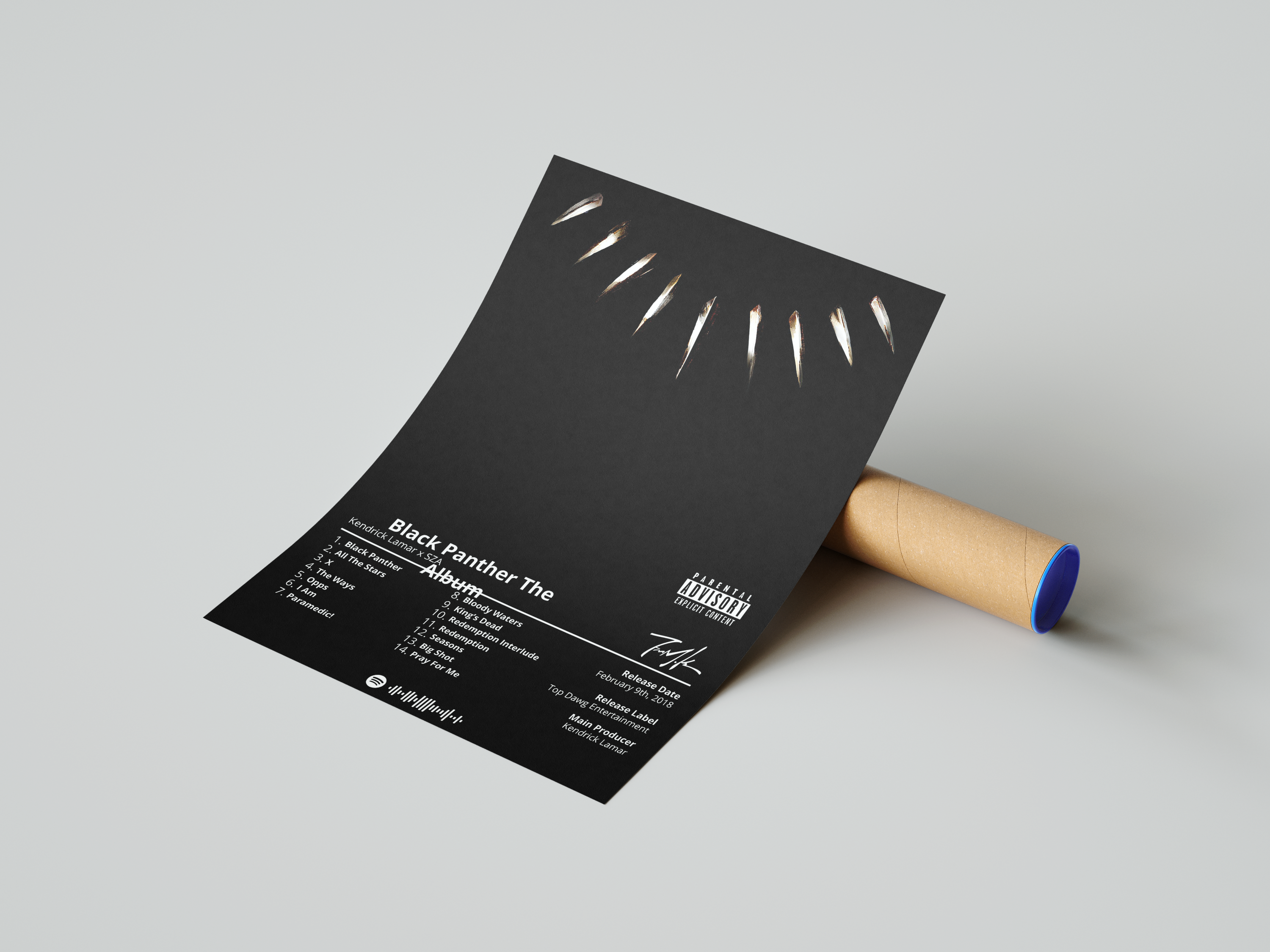 Kendrick Lamar - "Black Panther" Album Poster | Hype Posters