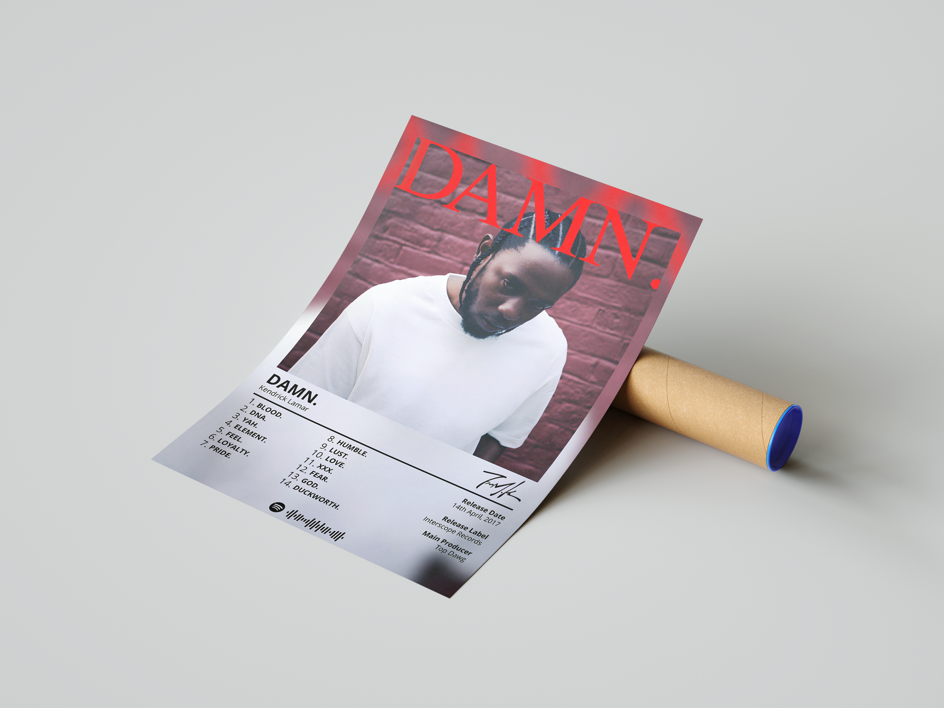 Kendrick Lamar - "Damn" Album Poster | Hype Posters