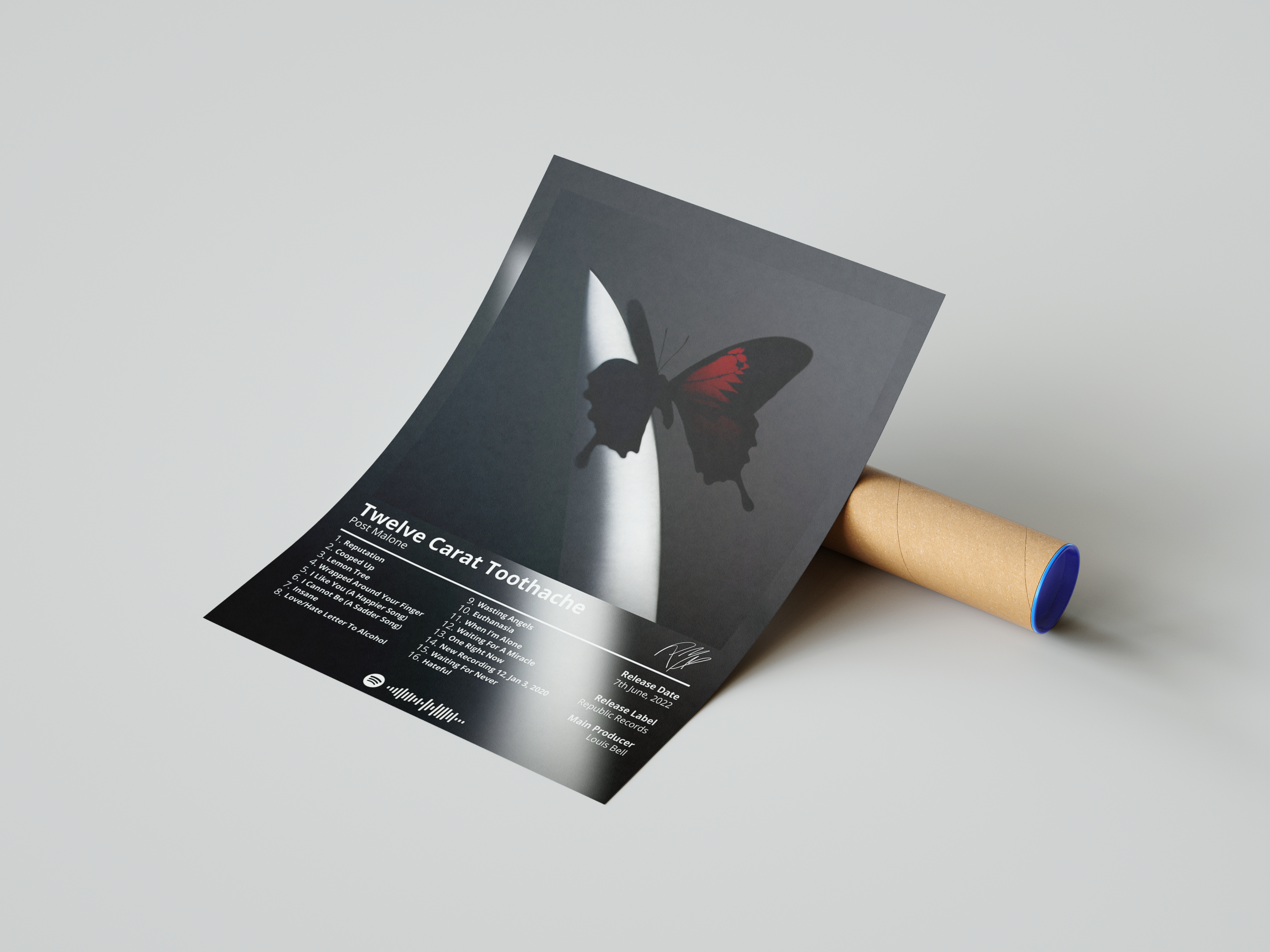 Post Malone 'Twelve Carat Toothache' Album Poster | Hype Posters