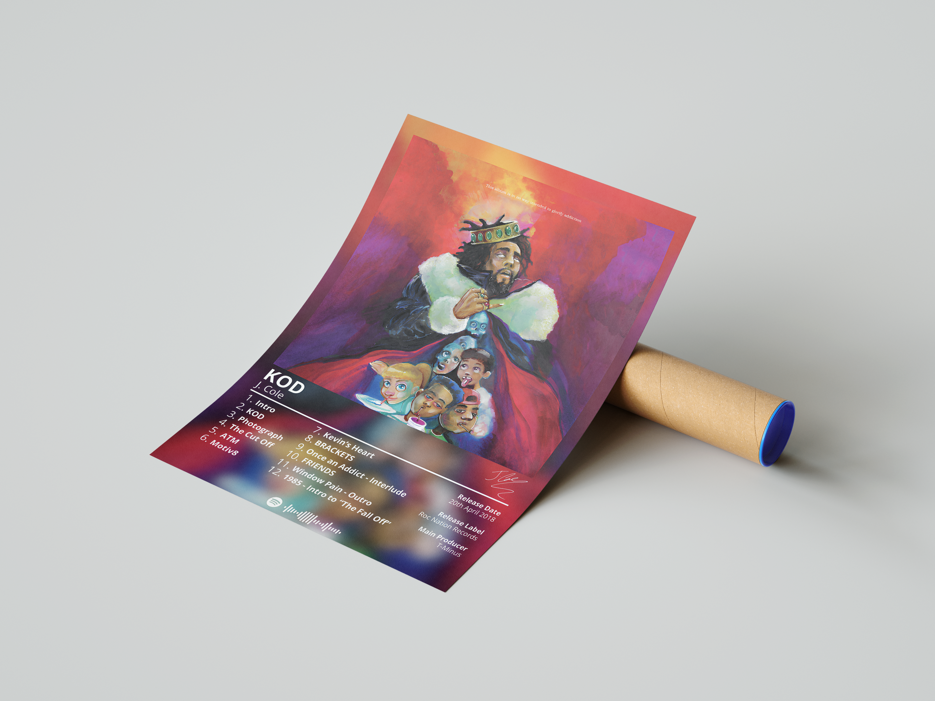 J Cole 'KOD' Album Poster | Hype Posters