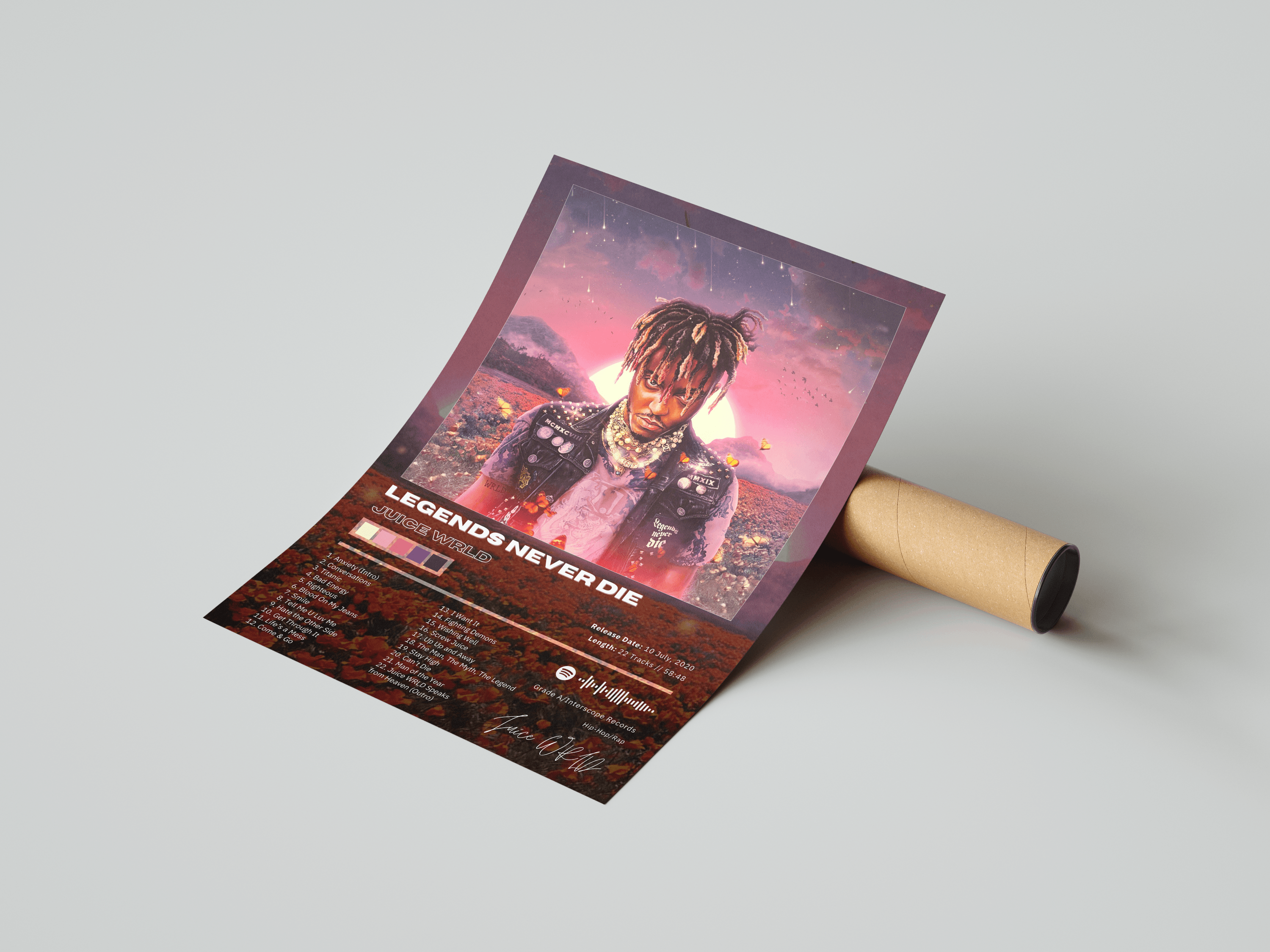 Juice WRLD 'Legends Never Die' Album Poster | Hype Posters