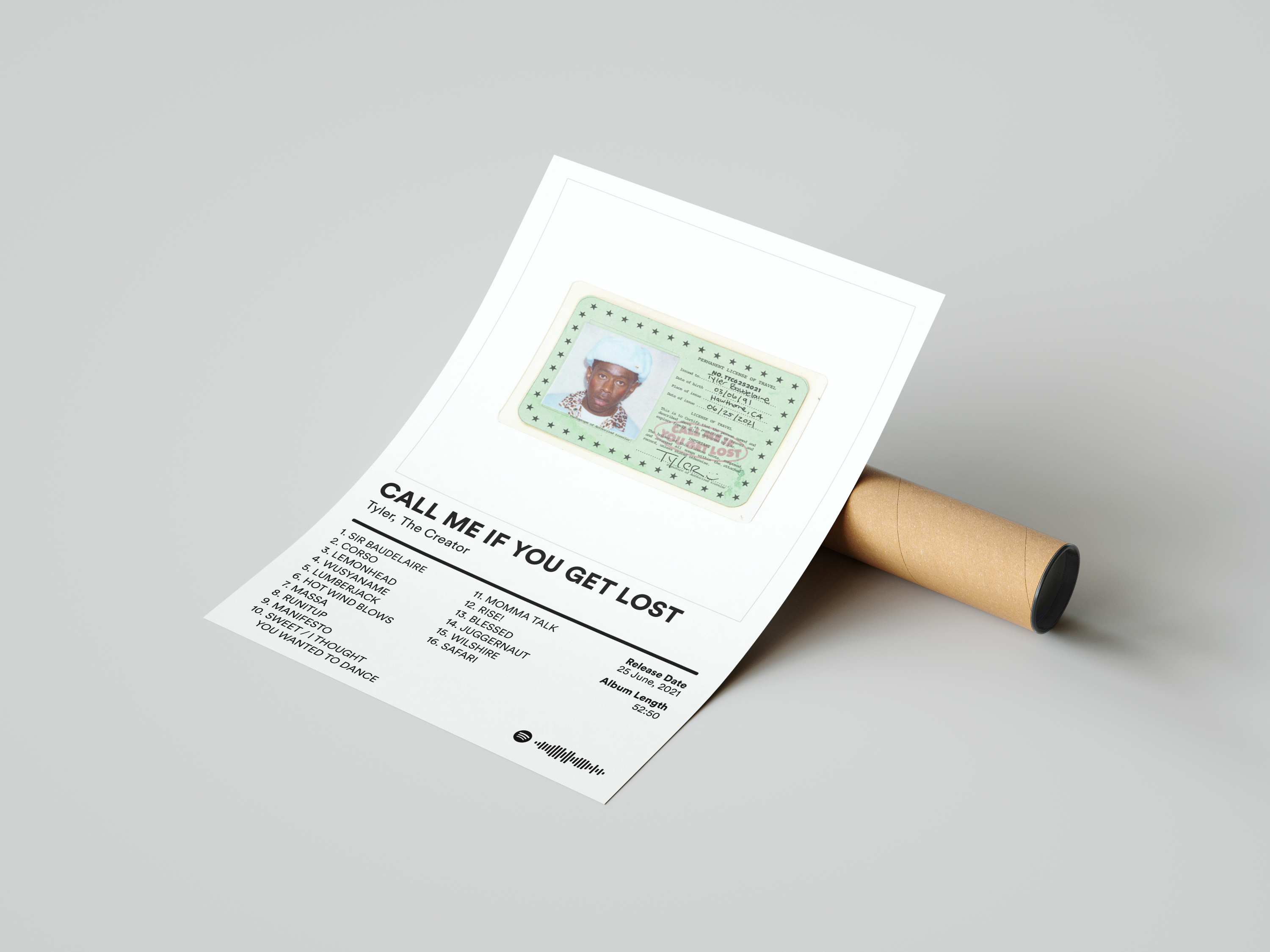 Tyler The Creator 'CALL ME IF YOU GET LOST' Album Poster | Hype Posters