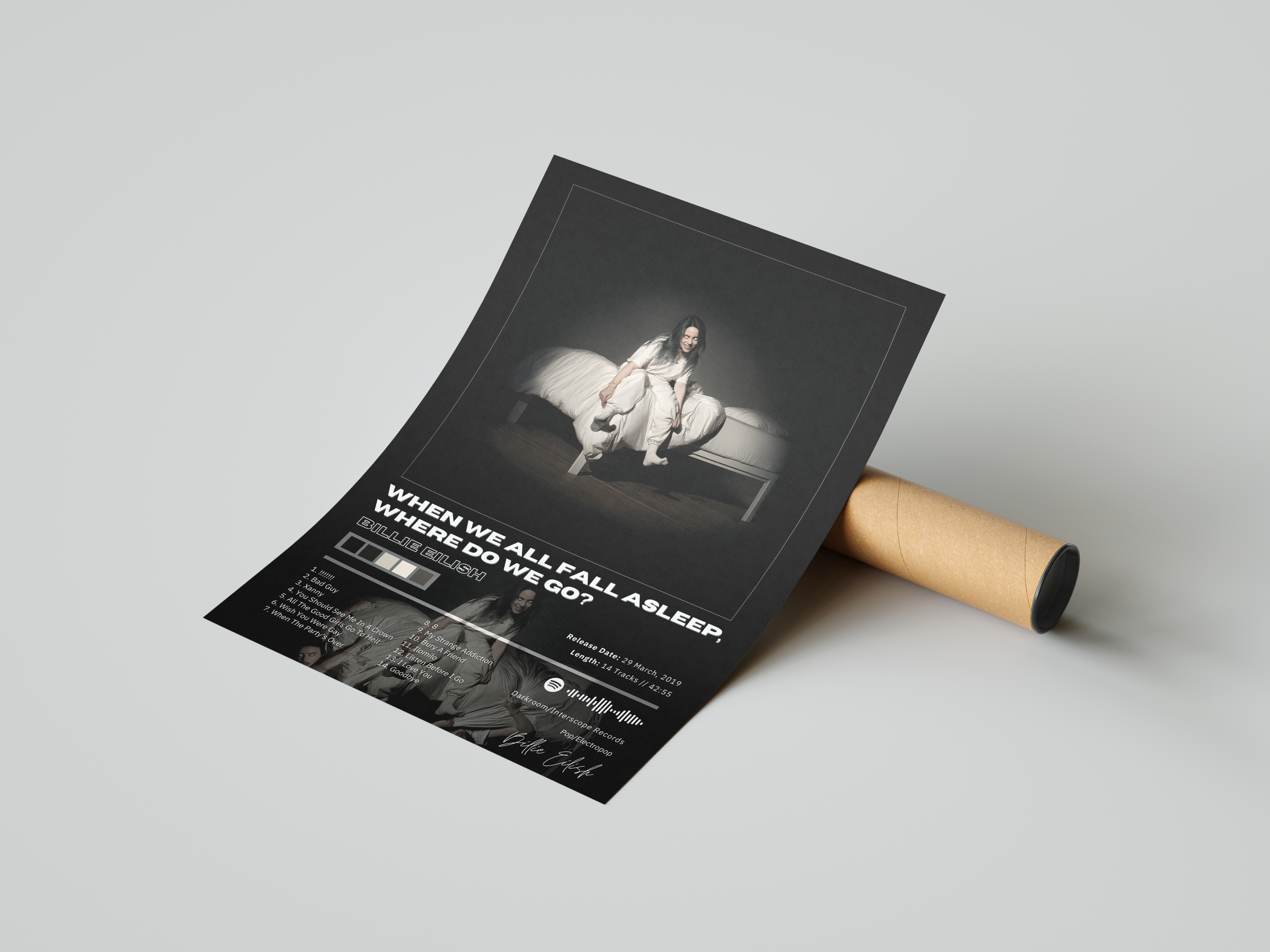 Billie Eilish 'WHEN WE FALL ASLEEP WHERE DO WE GO' Album Poster | Hype Posters