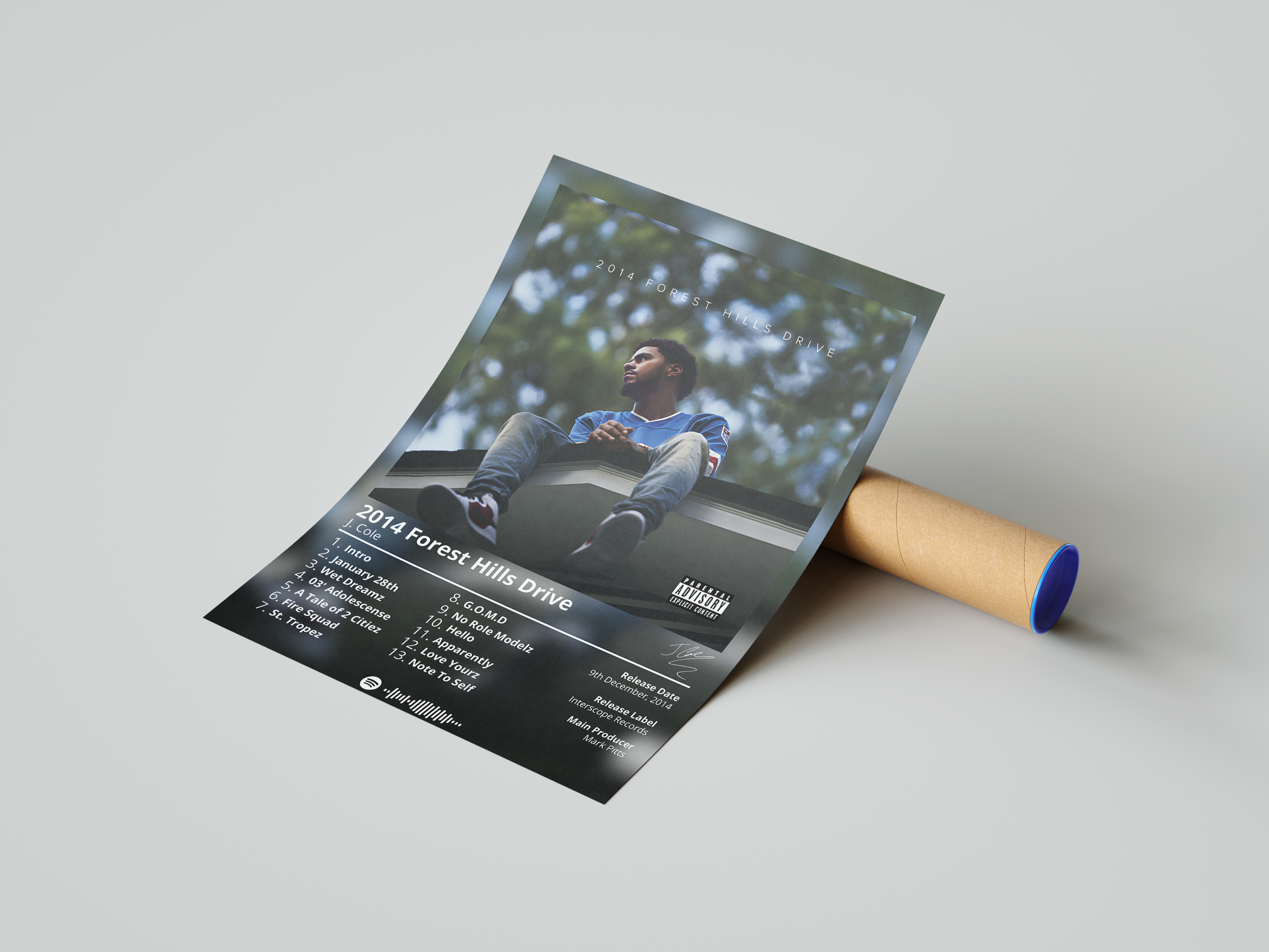 J Cole '2014 Forest Hills Drive' Album Poster | Hype Posters