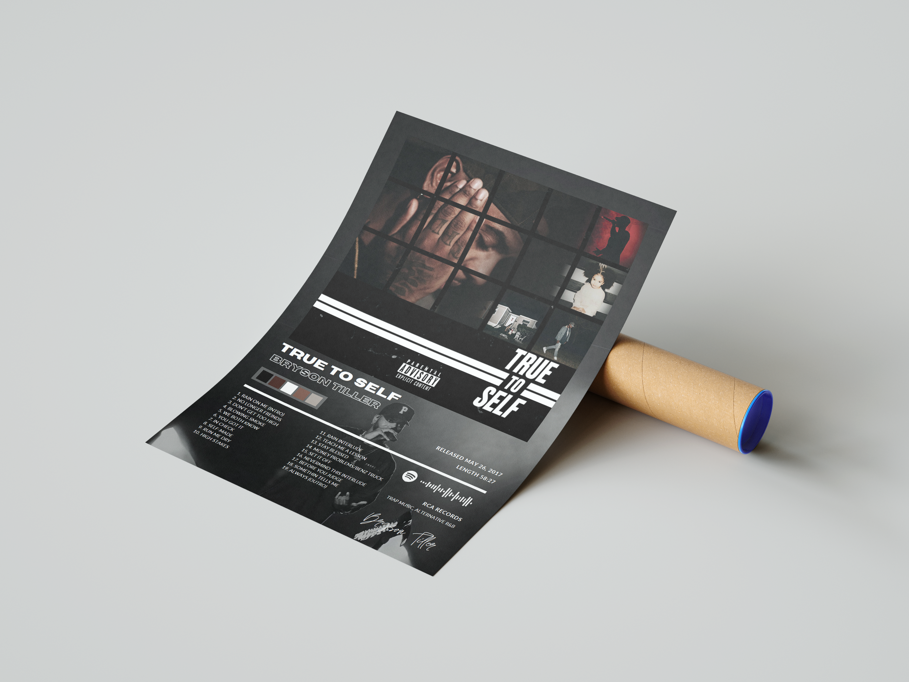 Bryson Tiller 'True To Self' Album Poster | Hype Posters