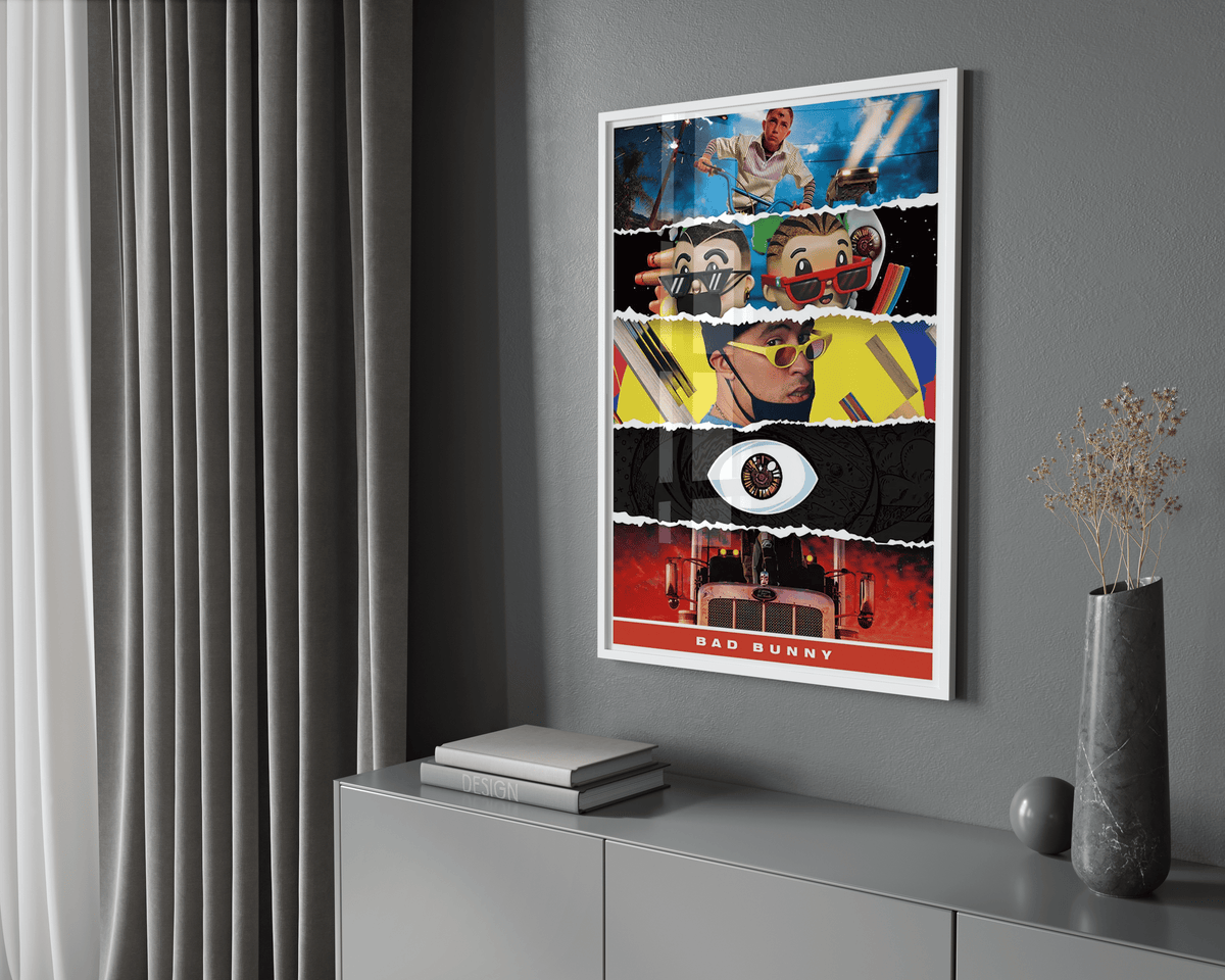 Bad Bunny Album Montage Poster - Posters, Prints & Wall Art | HYPE Posters