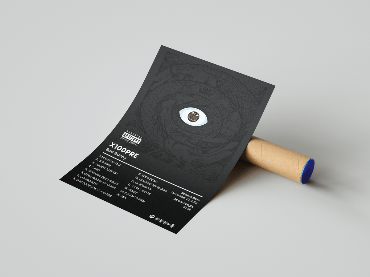 Bad Bunny 'X100PRE' Album Poster - Posters, Prints & Wall Art | HYPE Posters