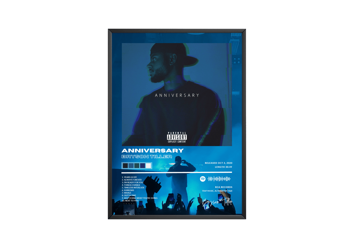 Bryson Tiller 'Anniversary' Album Poster - Posters, Prints & Wall Art | HYPE Posters