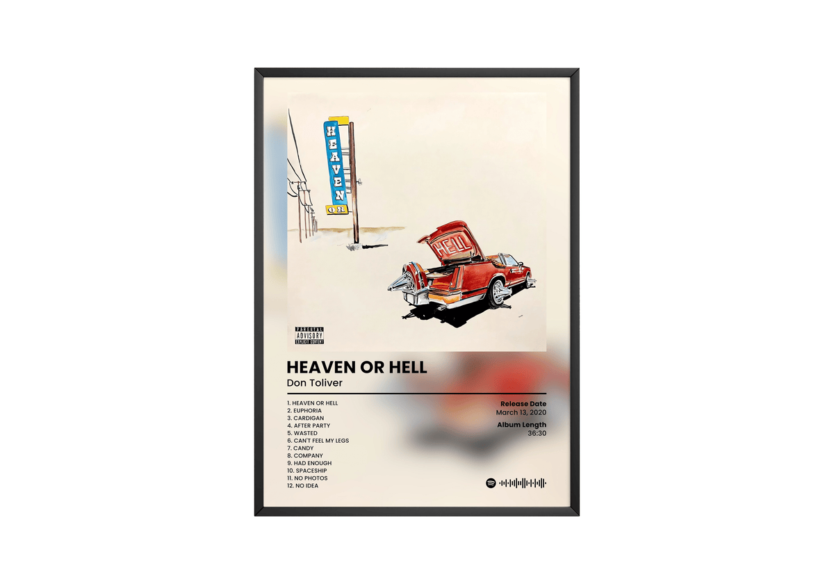 Don Toliver 'Heaven Or Hell' Album Poster - Posters, Prints & Wall Art | HYPE Posters