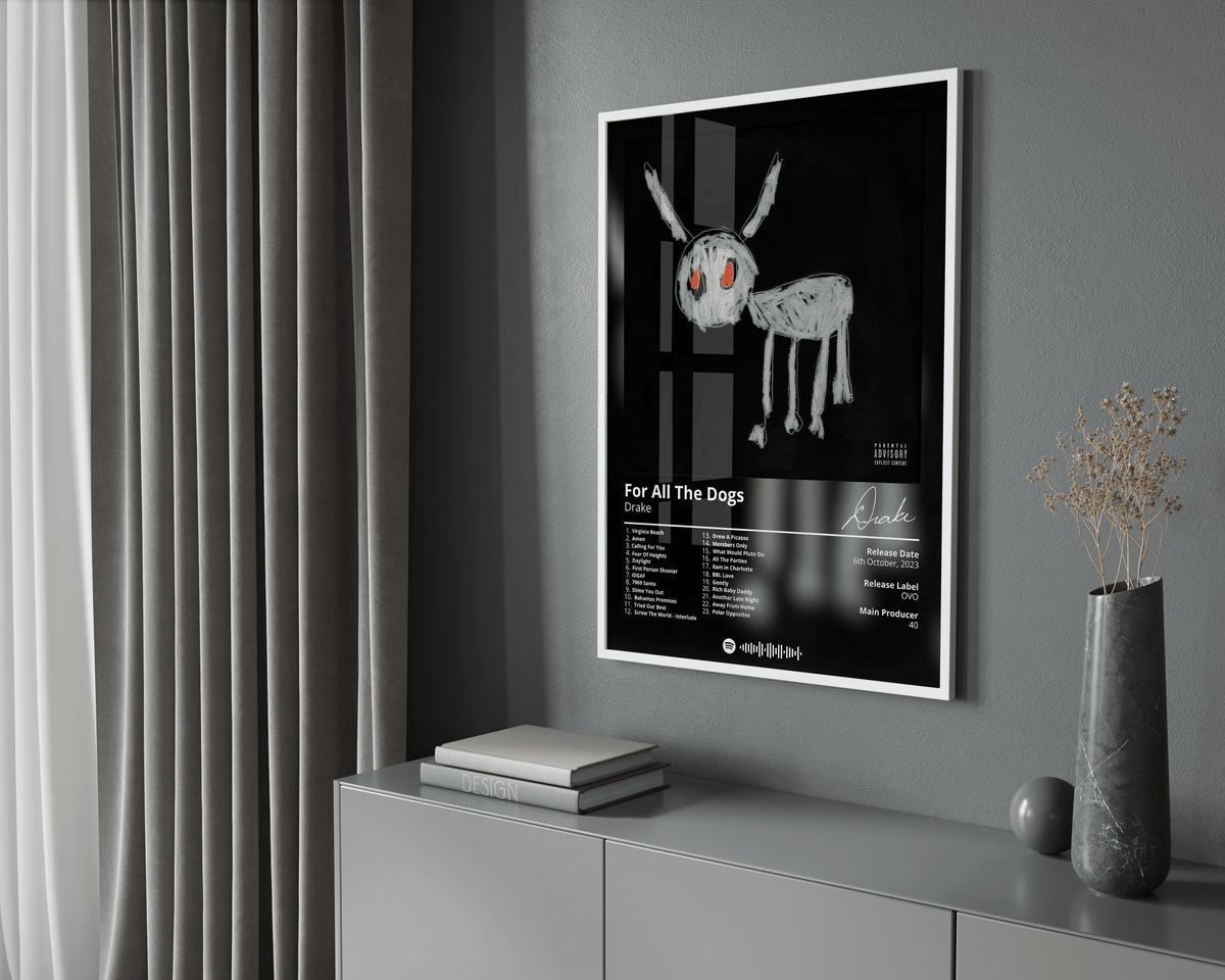 Drake - "For All The Dogs" Album Poster - Posters, Prints & Wall Art | HYPE Posters
