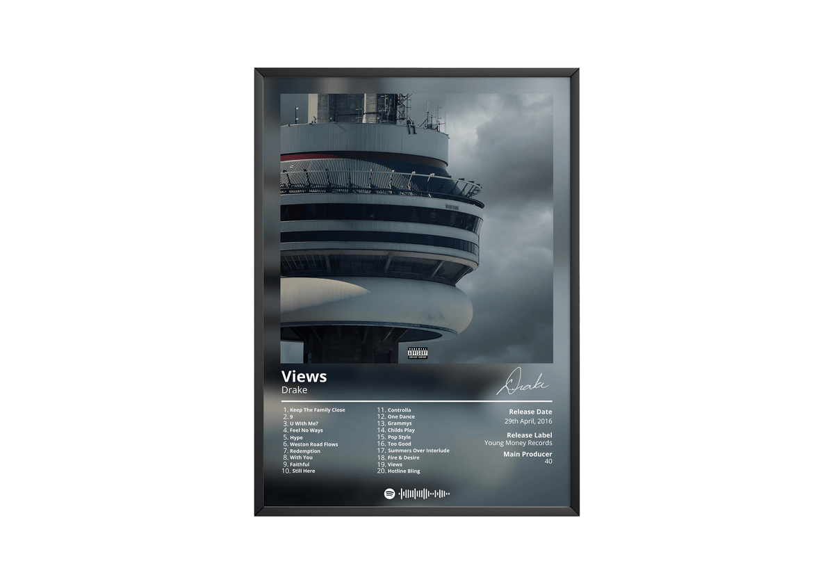 Drake 'Views' Album Poster - Posters, Prints & Wall Art | HYPE Posters
