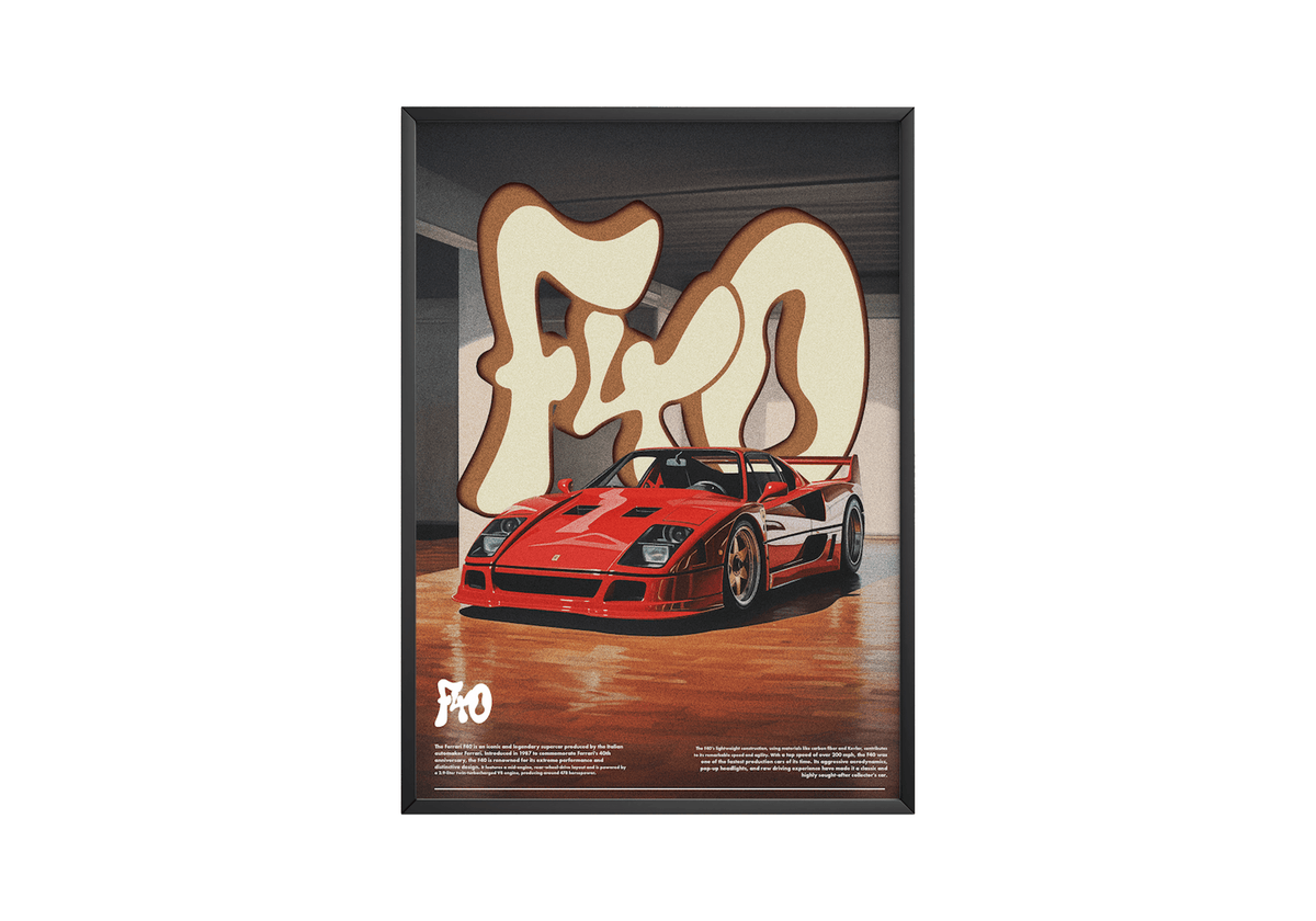 Ferrari F40 Poster - Posters, Prints & Wall Art | HYPE Posters