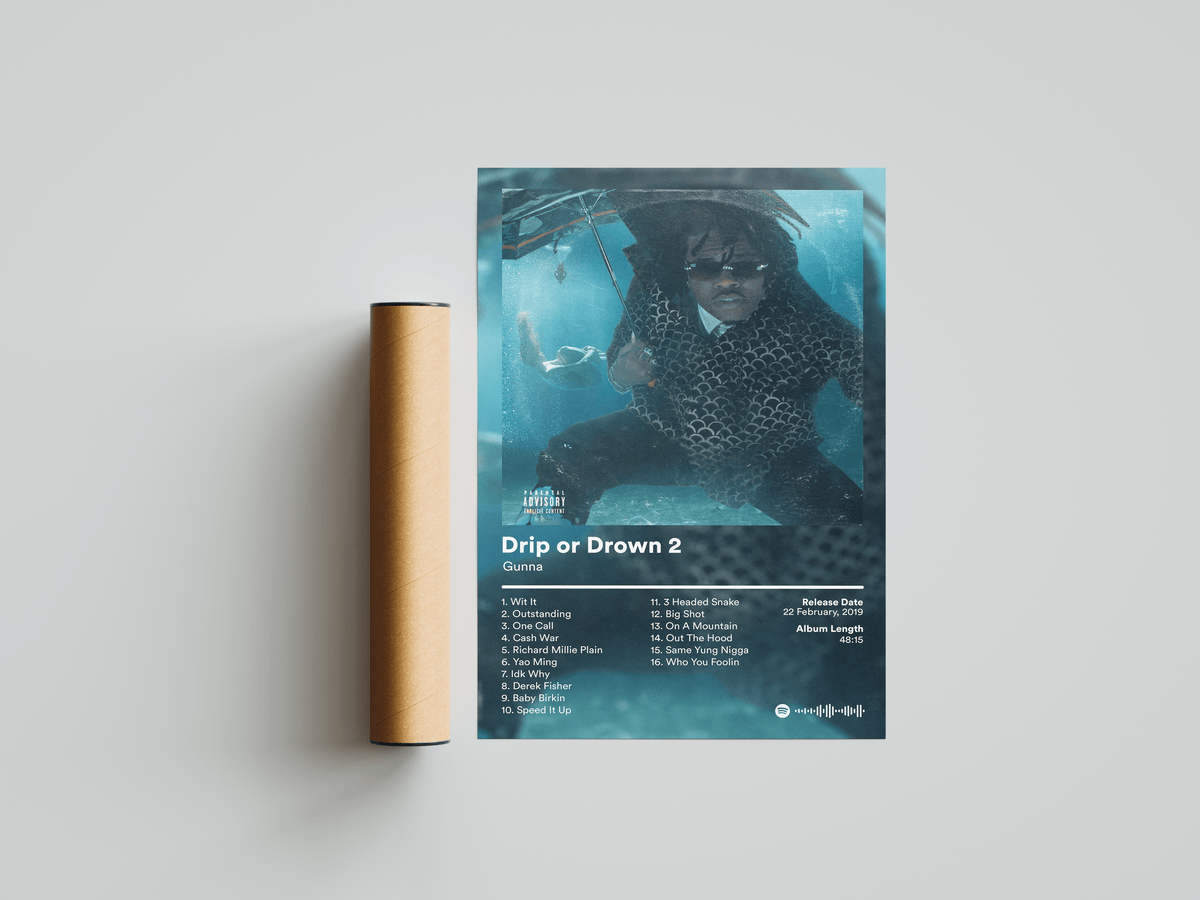 Gunna 'Drip or Drown 2' Album Poster - Posters, Prints & Wall Art | HYPE Posters