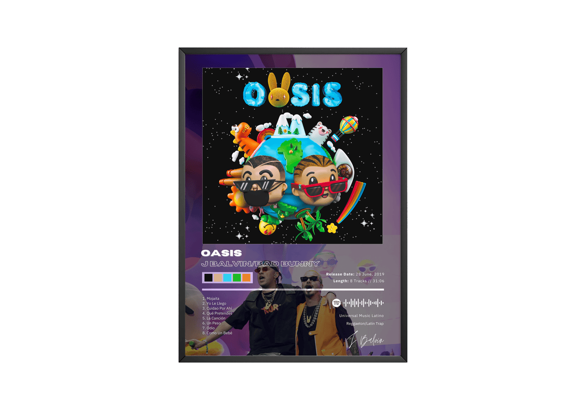 J Balvin 'OASIS' Album Poster - Posters, Prints & Wall Art | HYPE Posters